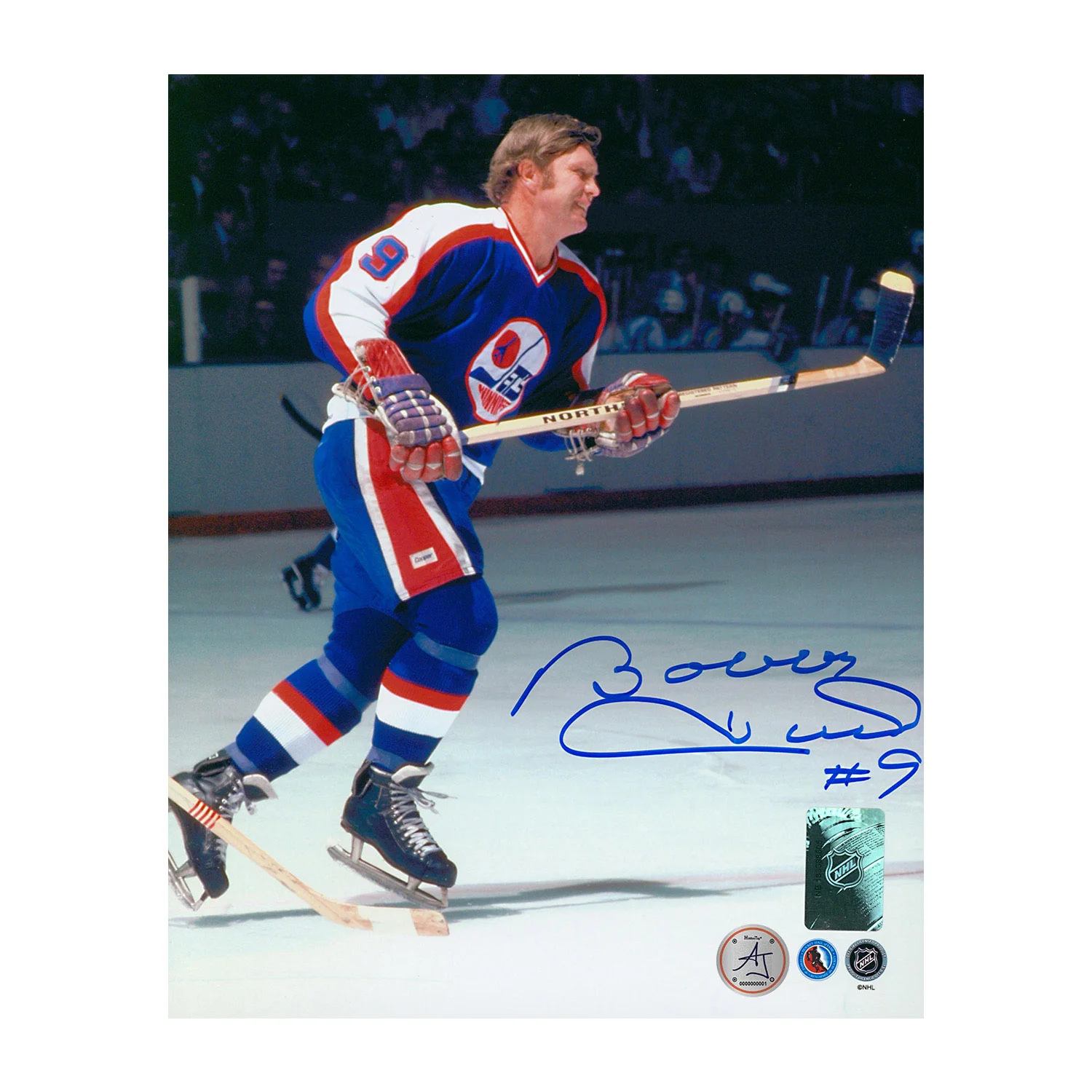 Bobby Hull Signed Winnipeg Jets Game Action 8x10 Photo