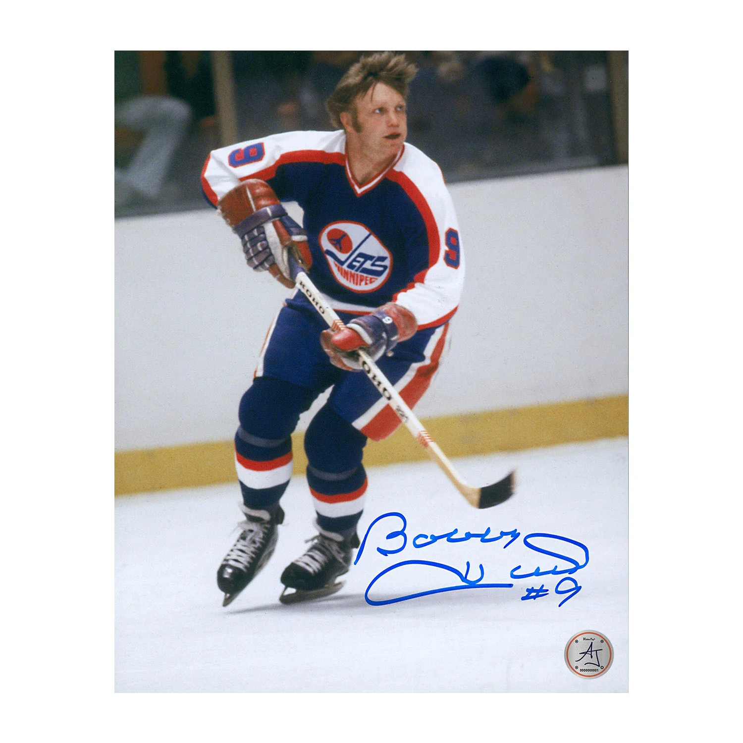 Bobby Hull Autographed Winnipeg Jets Game Action 8x10 Photo