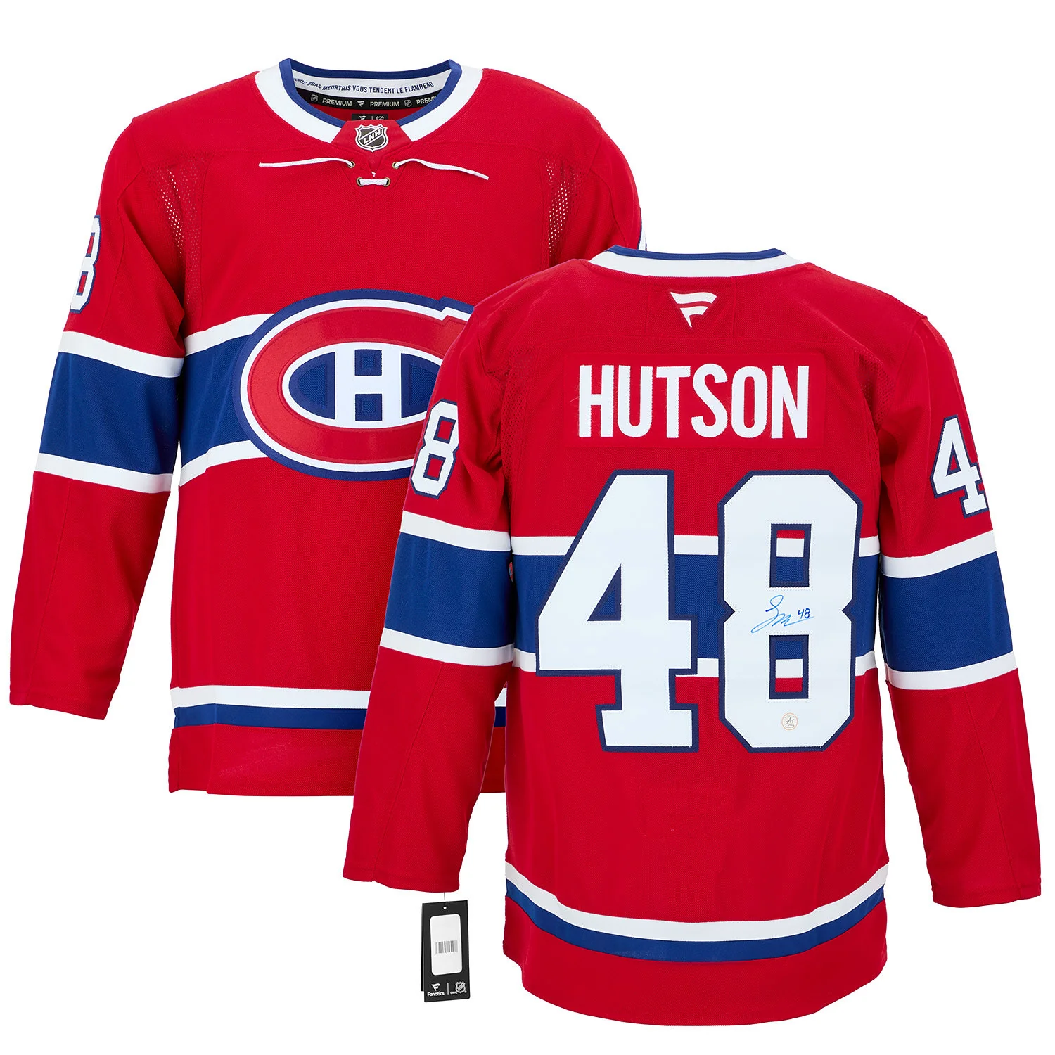 Lane Hutson Autographed Montreal Canadiens Fanatics Premium Jersey - Image 3