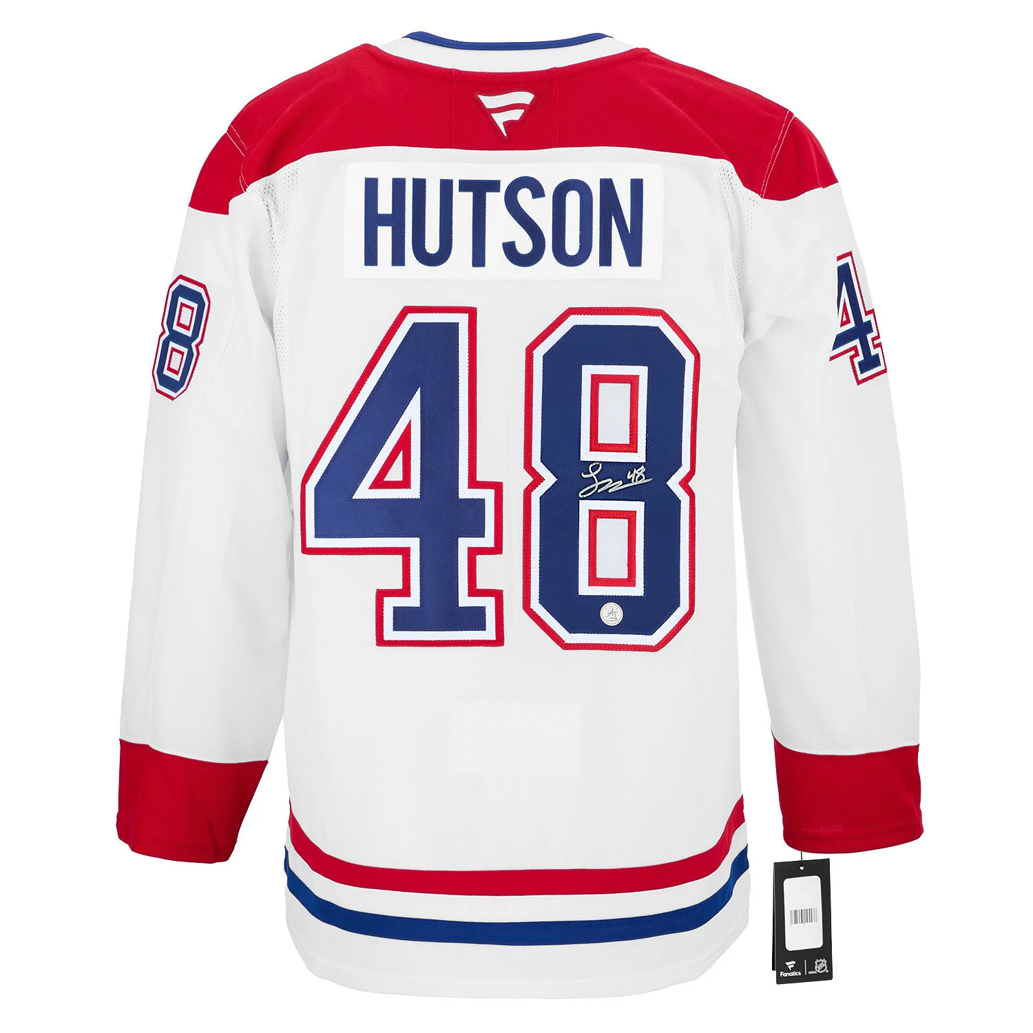 Lane Hutson Signed Montreal Canadiens White Fanatics Premium Jersey
