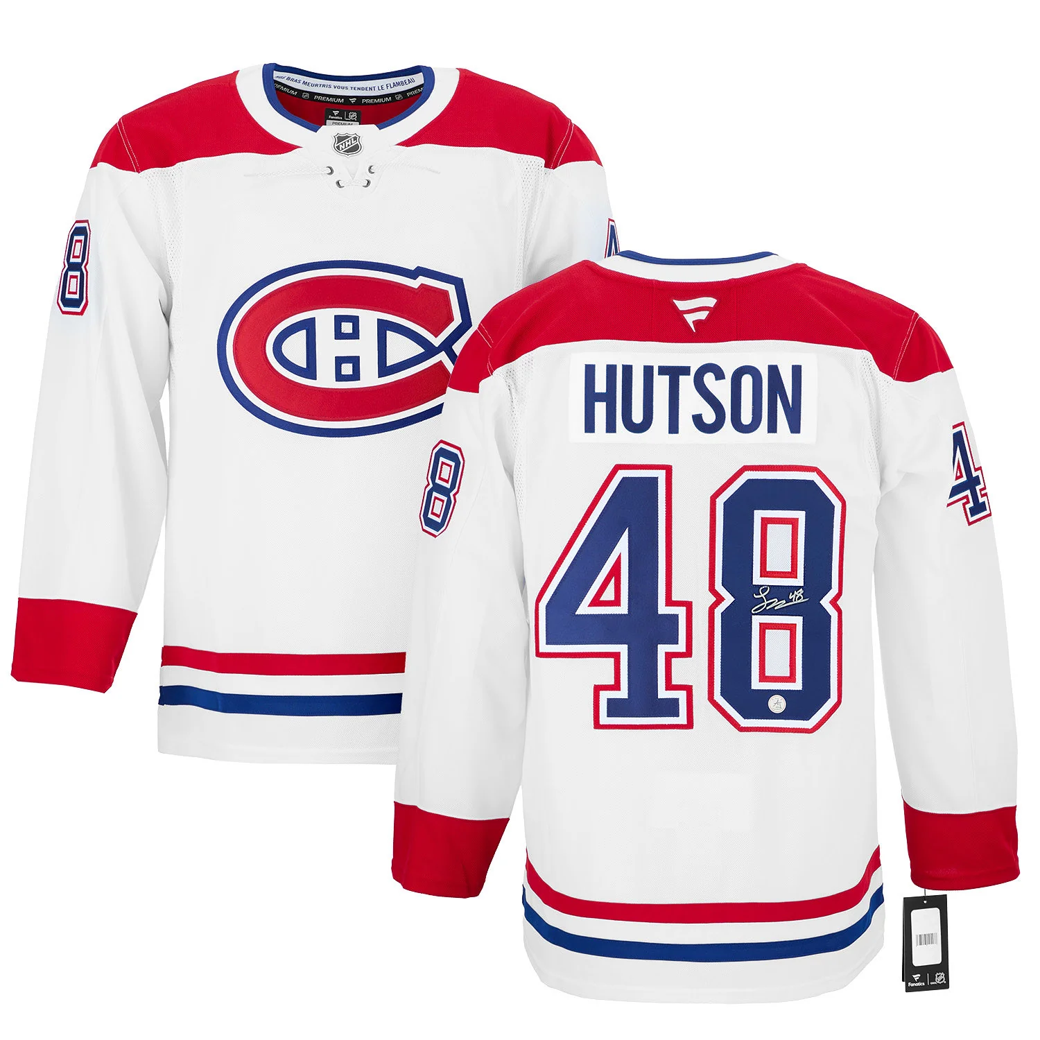 Lane Hutson Signed Montreal Canadiens White Fanatics Premium Jersey - Image 3
