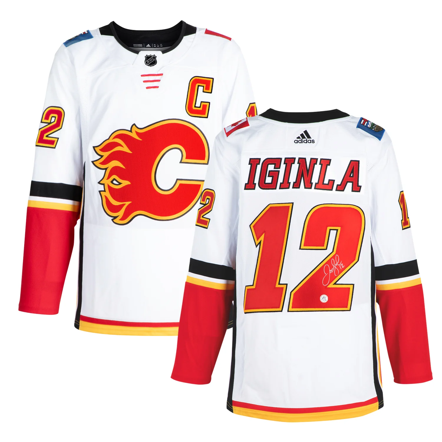 Jarome Iginla Autographed Calgary Flames White adidas Jersey - Image 3