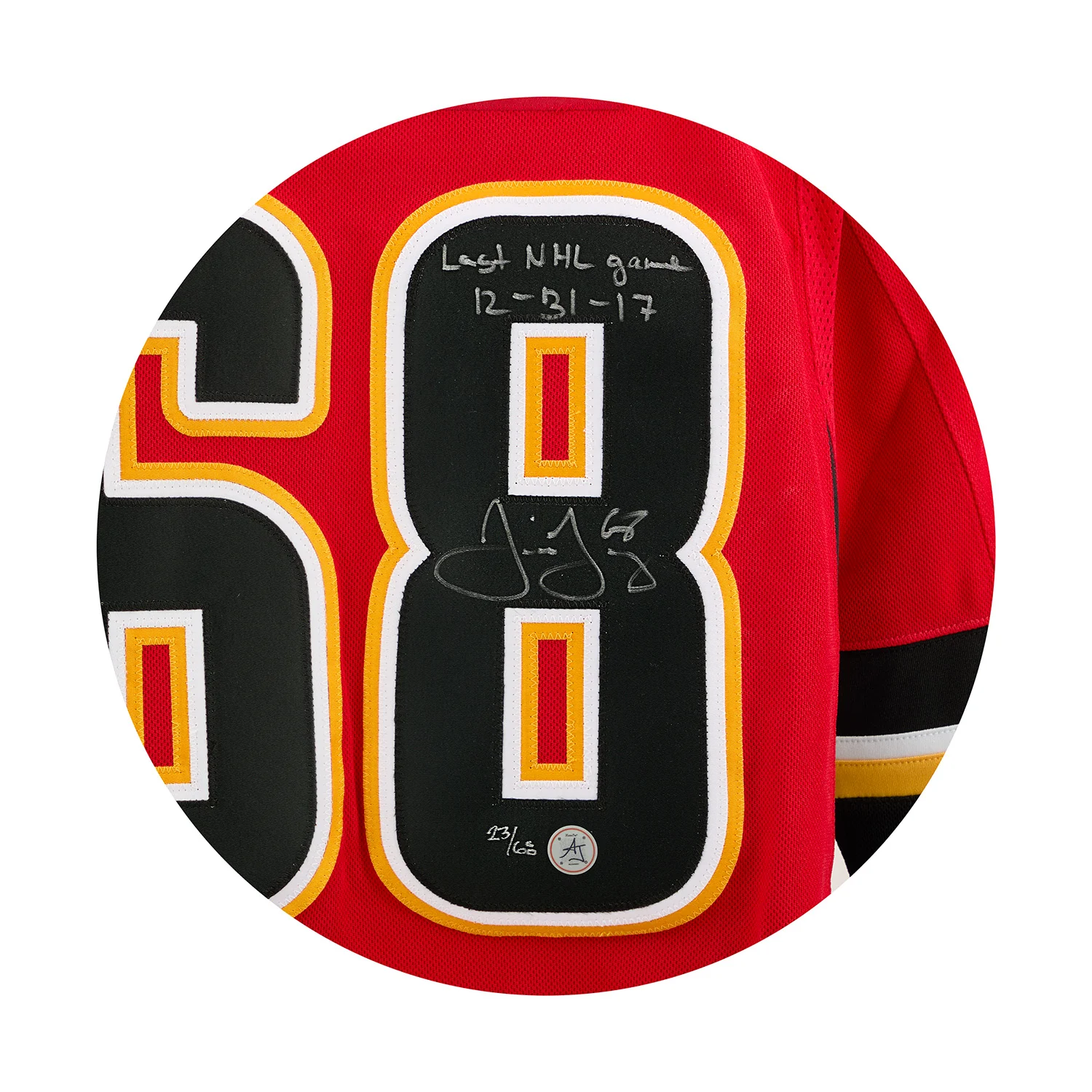Jaromir Jagr Calgary Flames Signed & Dated Final NHL Game adidas Jersey #23/68 - Image 3