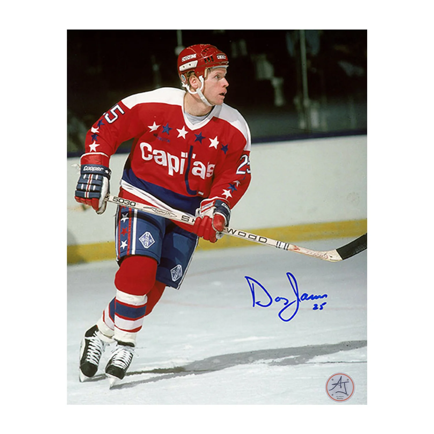 Doug Jarvis Autographed Washington Capitals Game Action 8x10 Photo