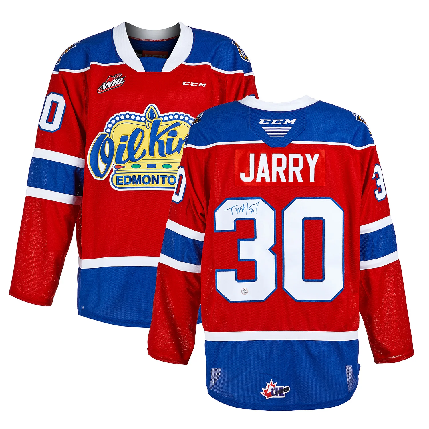 Tristan Jarry Autographed Edmonton Oil Kings CHL CCM Jersey - Image 3