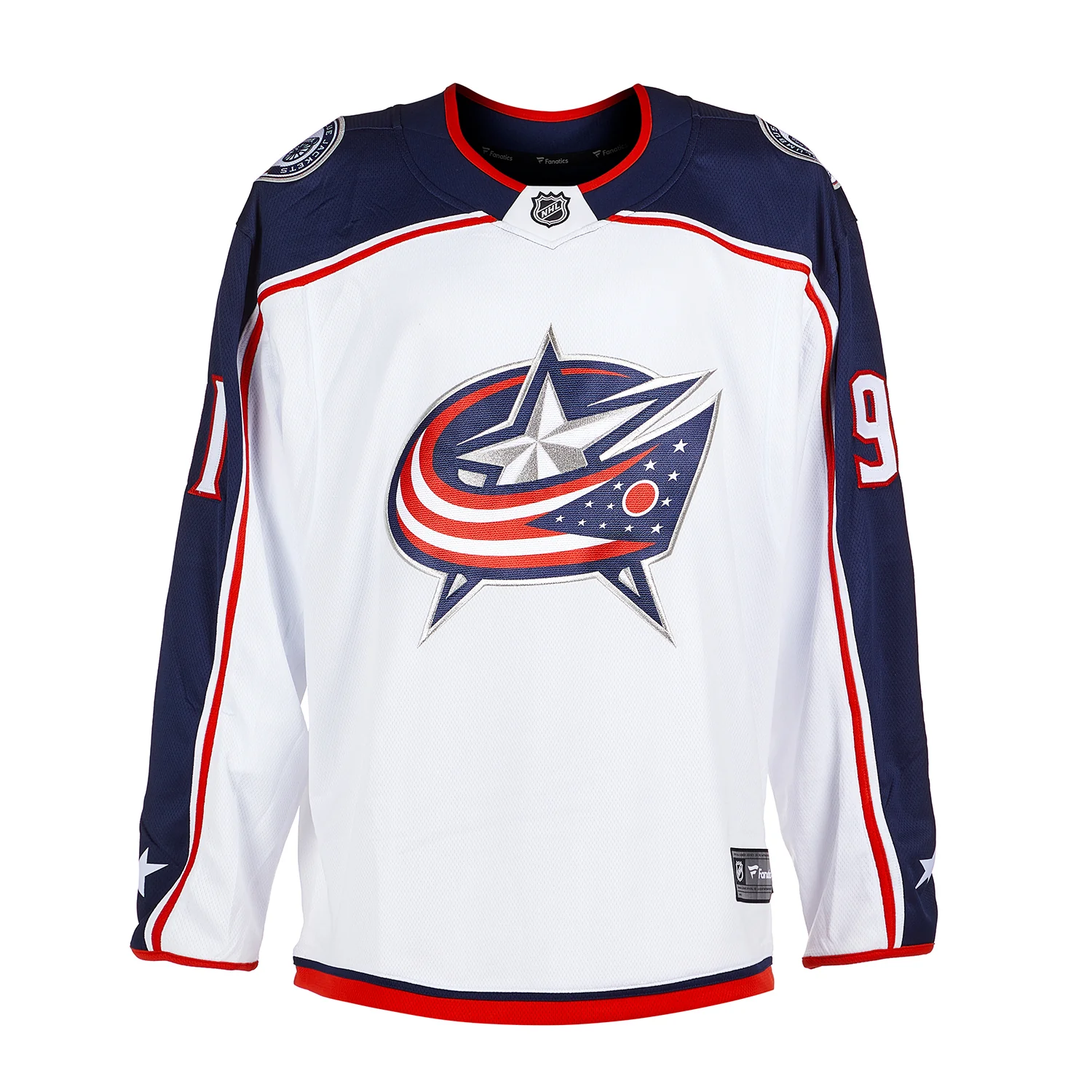 Kent Johnson Signed Columbus Blue Jackets White Fanatics Breakaway Jersey - Image 2