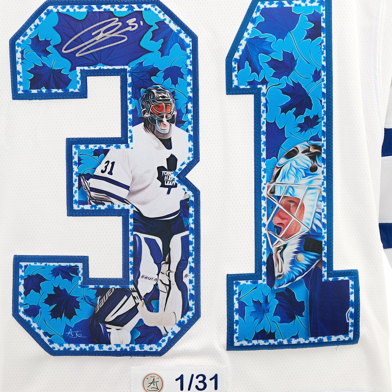 Curtis Joseph Signed Toronto Maple Leafs Goalie Profile Art Jersey #1/31 - Image 3