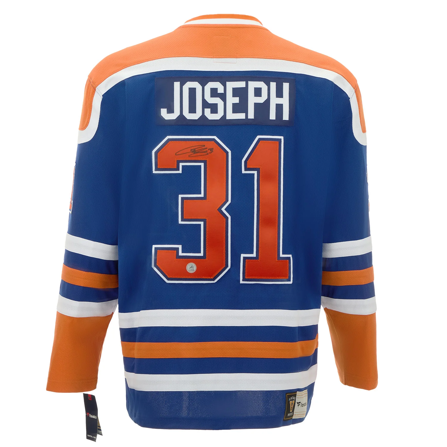 Curtis Joseph Autographed Edmonton Oilers Fanatics Throwback Jersey