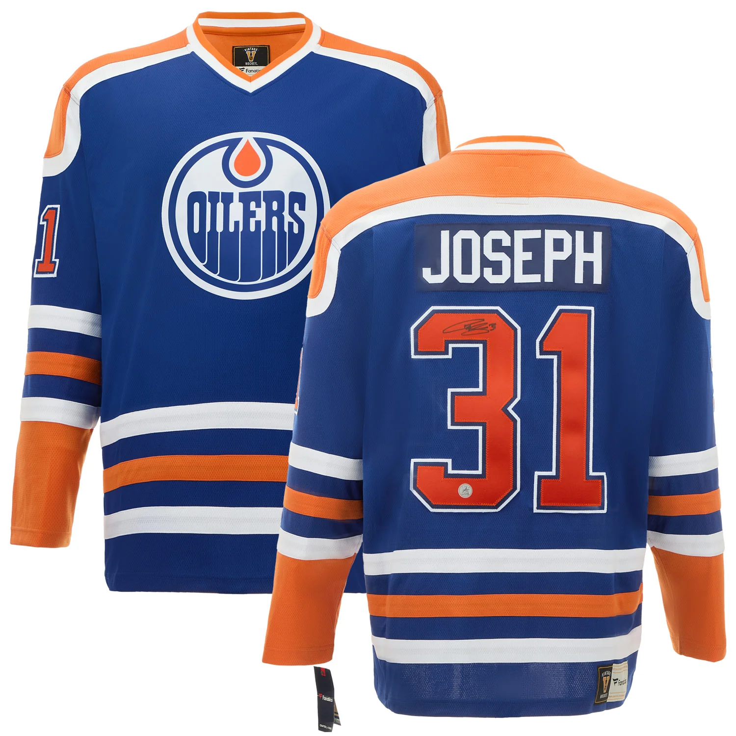 Curtis Joseph Autographed Edmonton Oilers Fanatics Throwback Jersey - Image 3