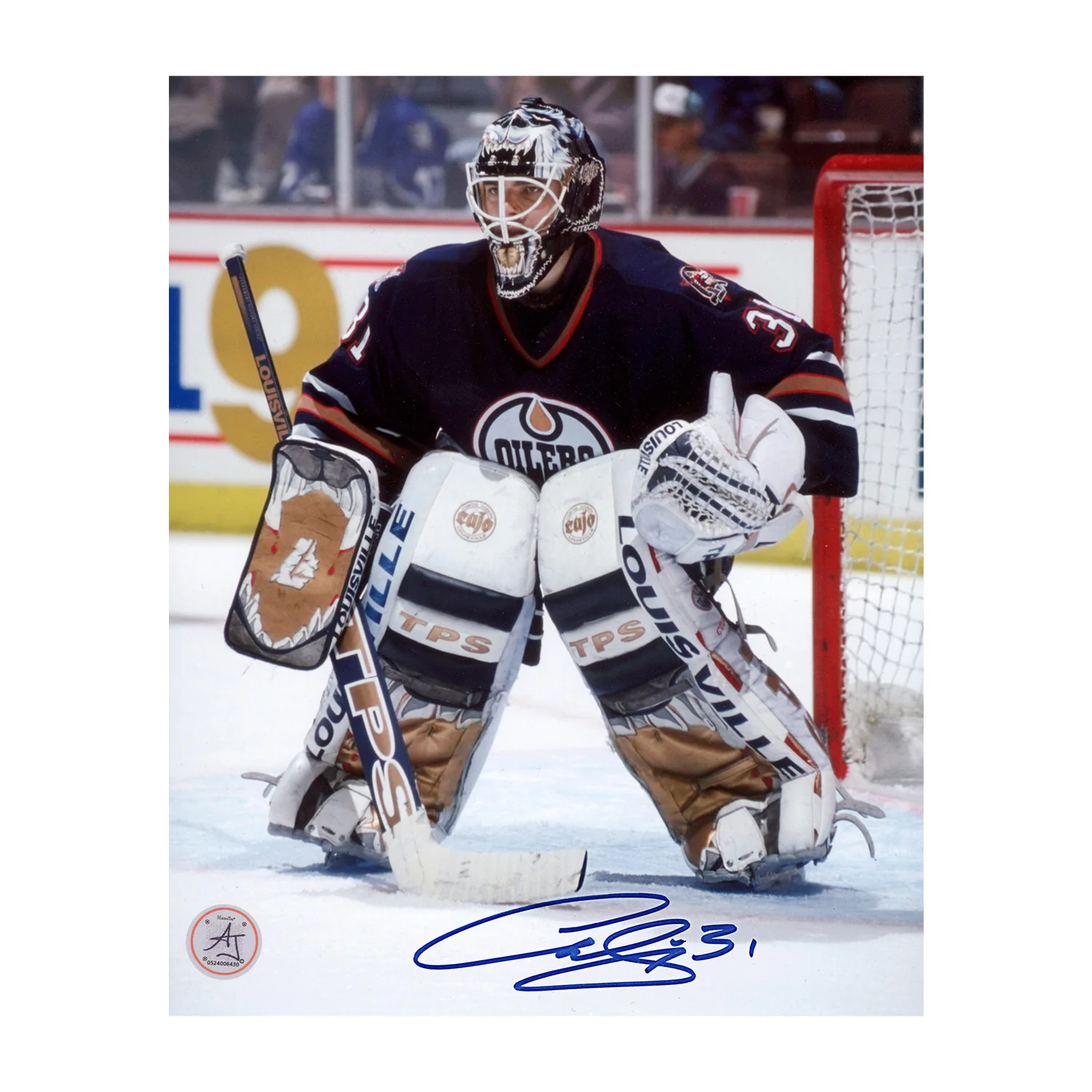 Curtis Joseph Autographed Edmonton Oilers Netminder 8x10 Photo