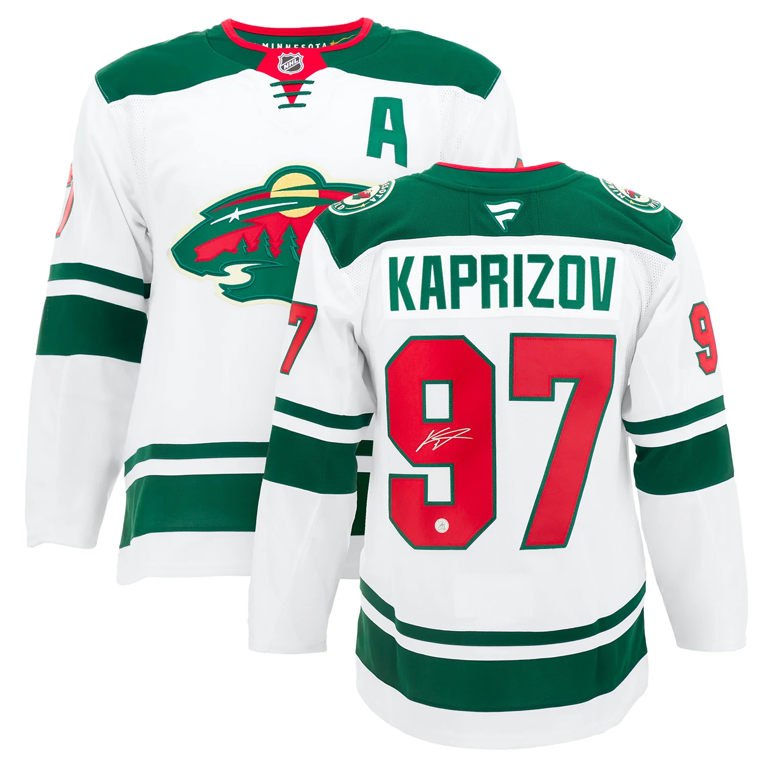 Kirill Kaprizov Signed Minnesota Wild White Fanatics Premium Jersey - Image 3