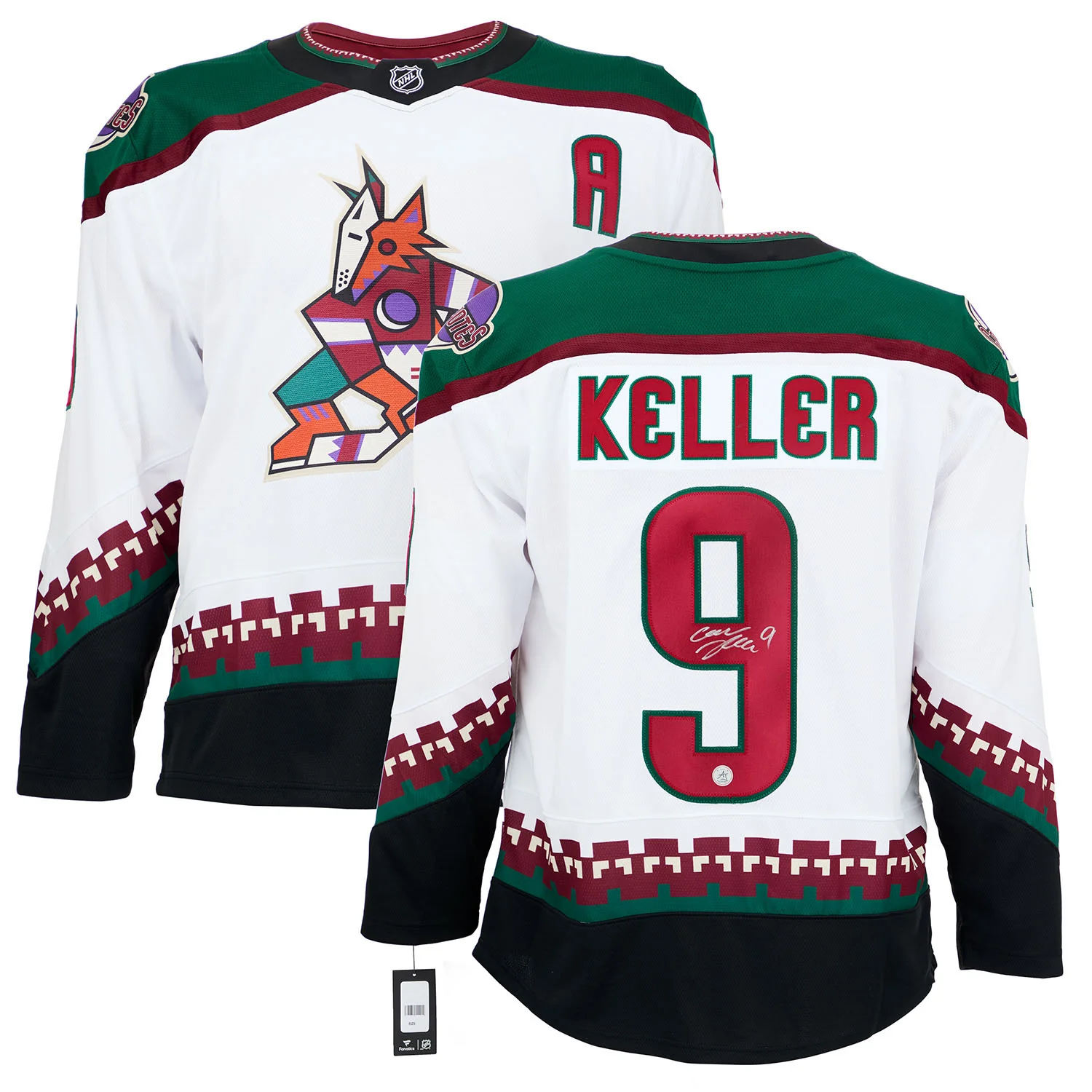 Clayton Keller Signed Arizona Coyotes White Fanatics Breakaway Jersey - Image 3
