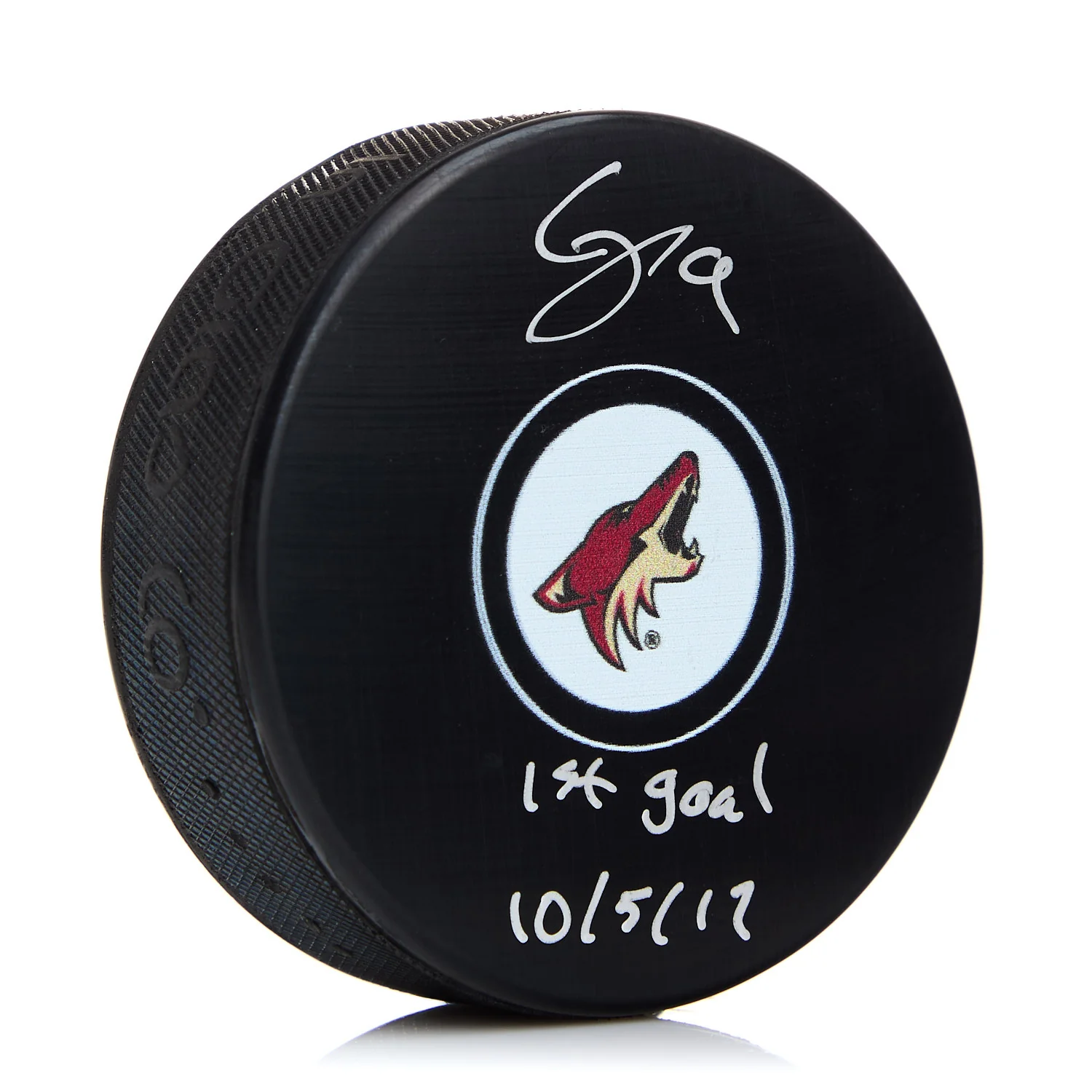 Clayton Keller Signed & Dated 1st Goal Arizona Coyotes Hockey Puck