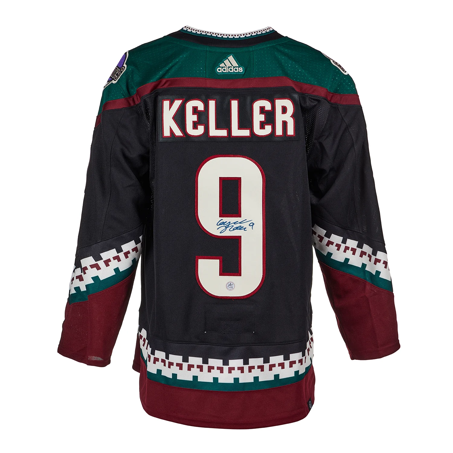Clayton Keller Autographed Arizona Coyotes Black Kachina adidas Jersey