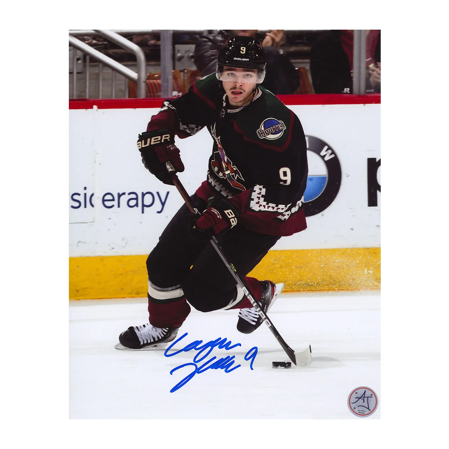 Clayton Keller Signed Arizona Coyotes Puck Rush 8x10 Photo