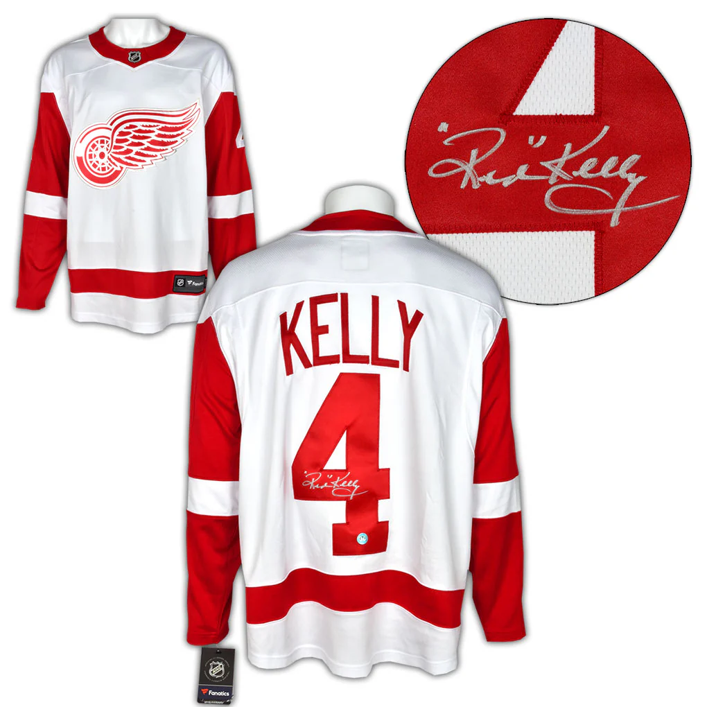 Red Kelly Signed Detroit Red Wings White Fanatics Breakaway Jersey