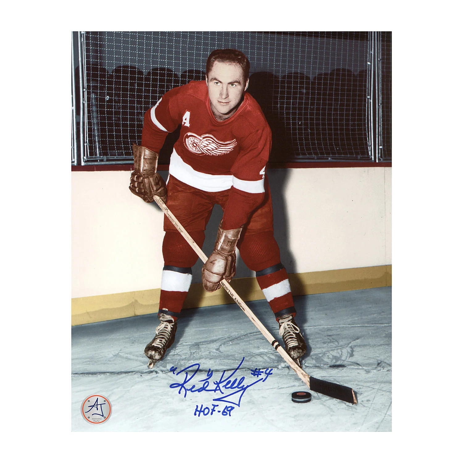 Red Kelly Autographed Detroit Red Wings Original Six 8x10 Photo with Note
