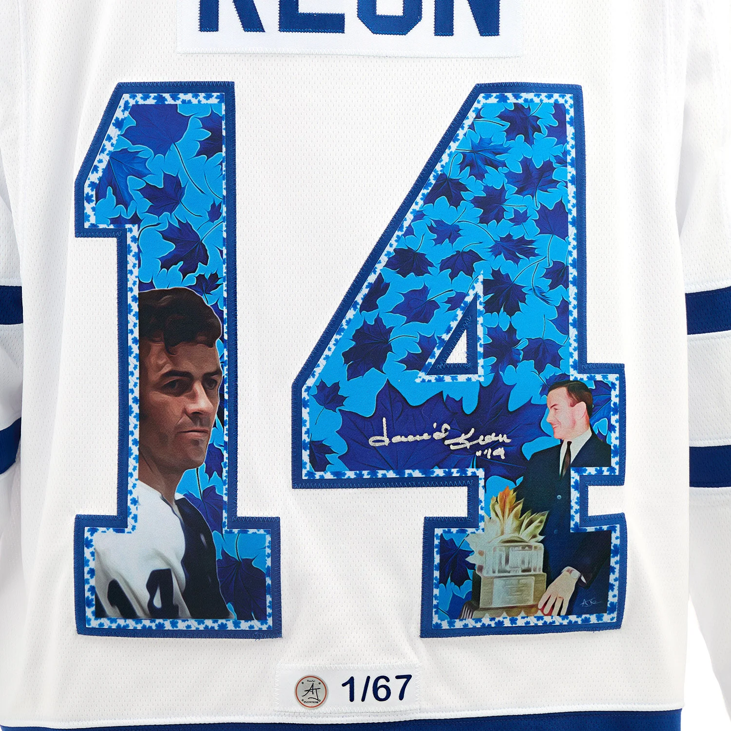 Dave Keon Signed Toronto Maple Leafs Conn Smythe Art Jersey #1/67 - Image 3