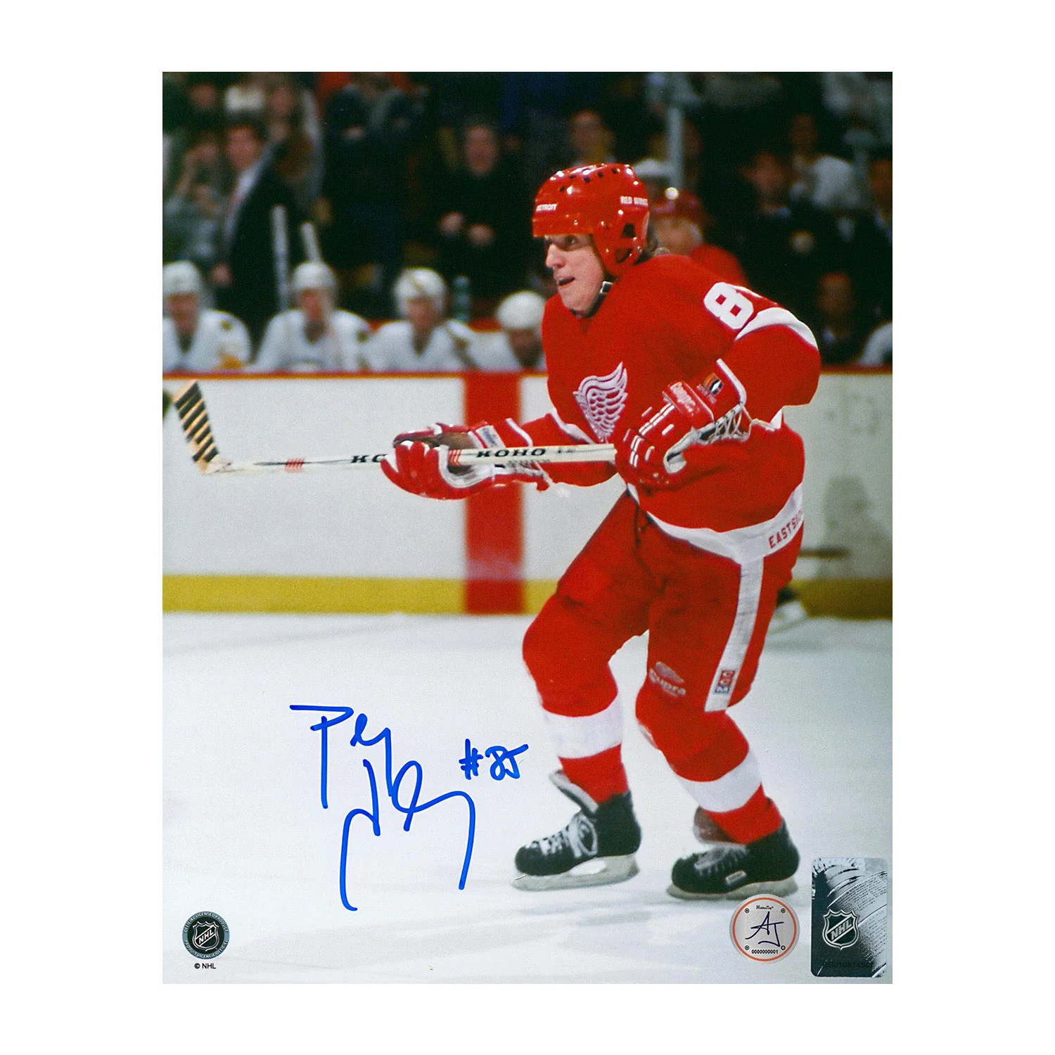 Petr Klima Autographed Detroit Red Wings Game Action 8x10 Photo