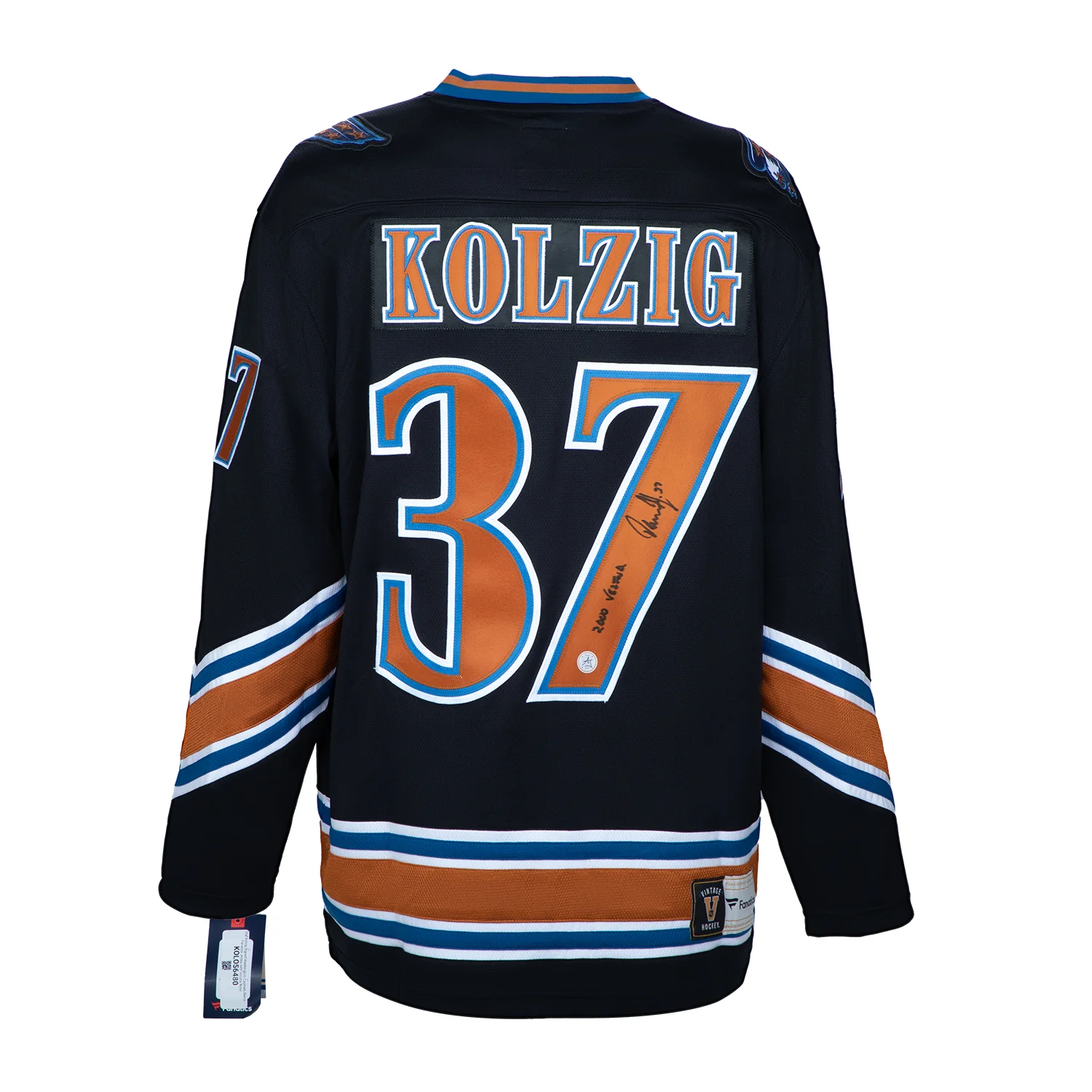 Olaf Kolzig Signed Washington Capitals Retro Fanatics Jersey with Vezina Note
