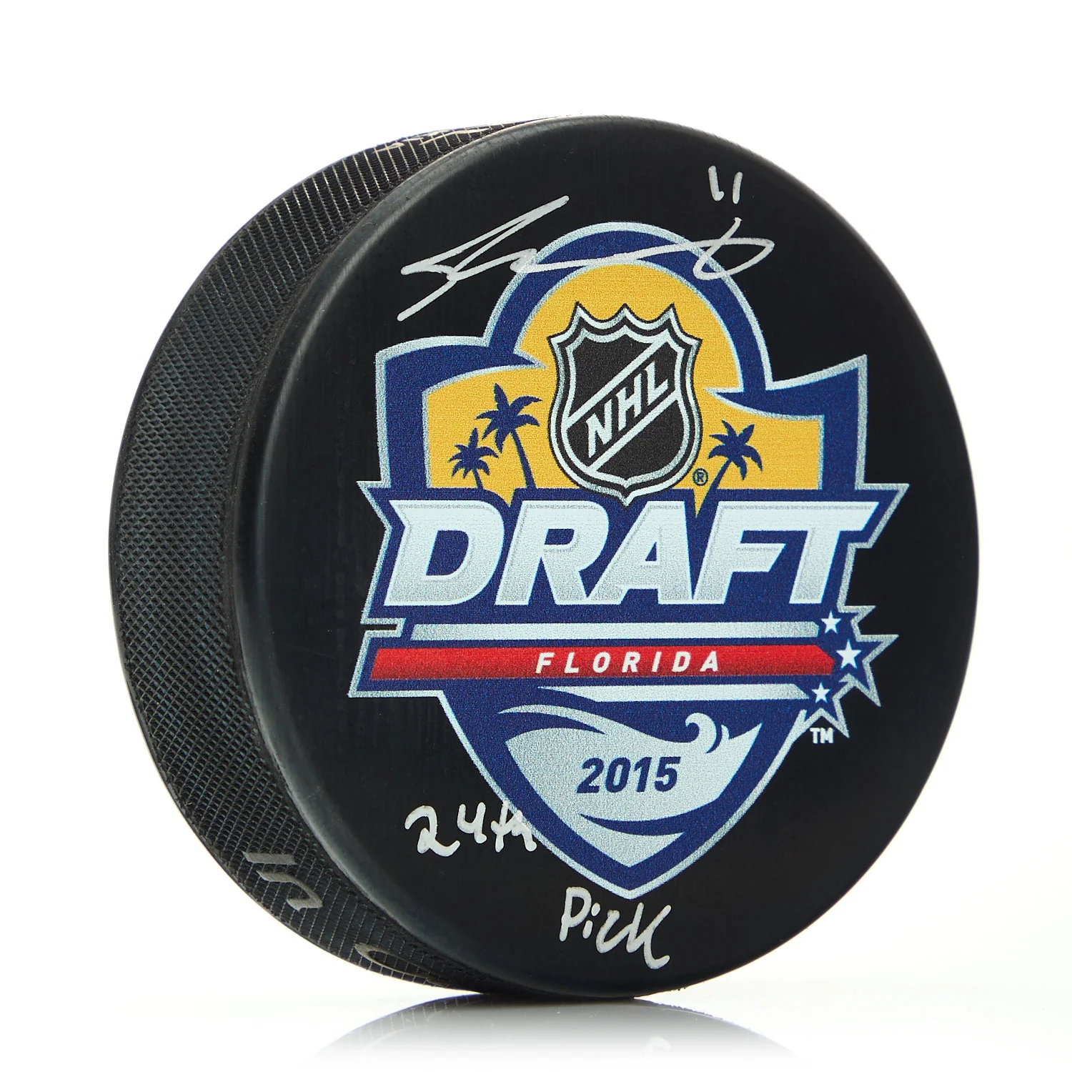 Travis Konecny Signed 2015 NHL Entry Draft Puck with 24th Pick Note