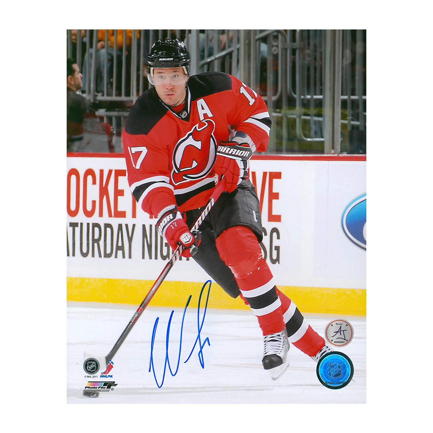 Ilya Kovalchuk Autographed New Jersey Devils Puck Rush 8x10 Photo
