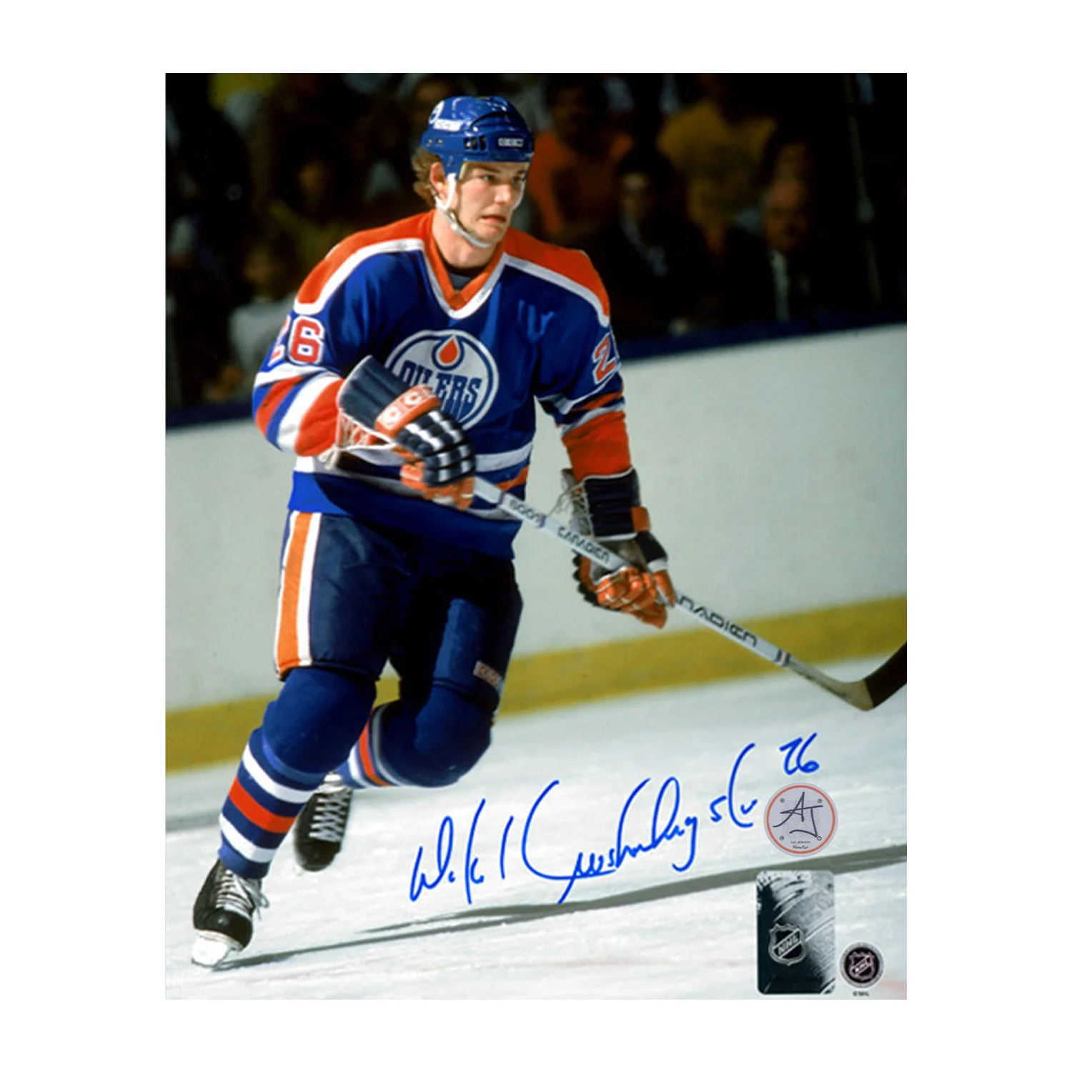 Mike Krushelnyski Autographed Edmonton Oilers Hockey 8x10 Photo