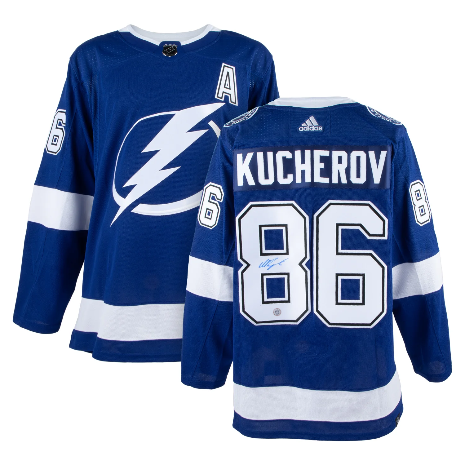 Nikita Kucherov Autographed Tampa Bay Lightning Blue adidas Jersey - Image 3