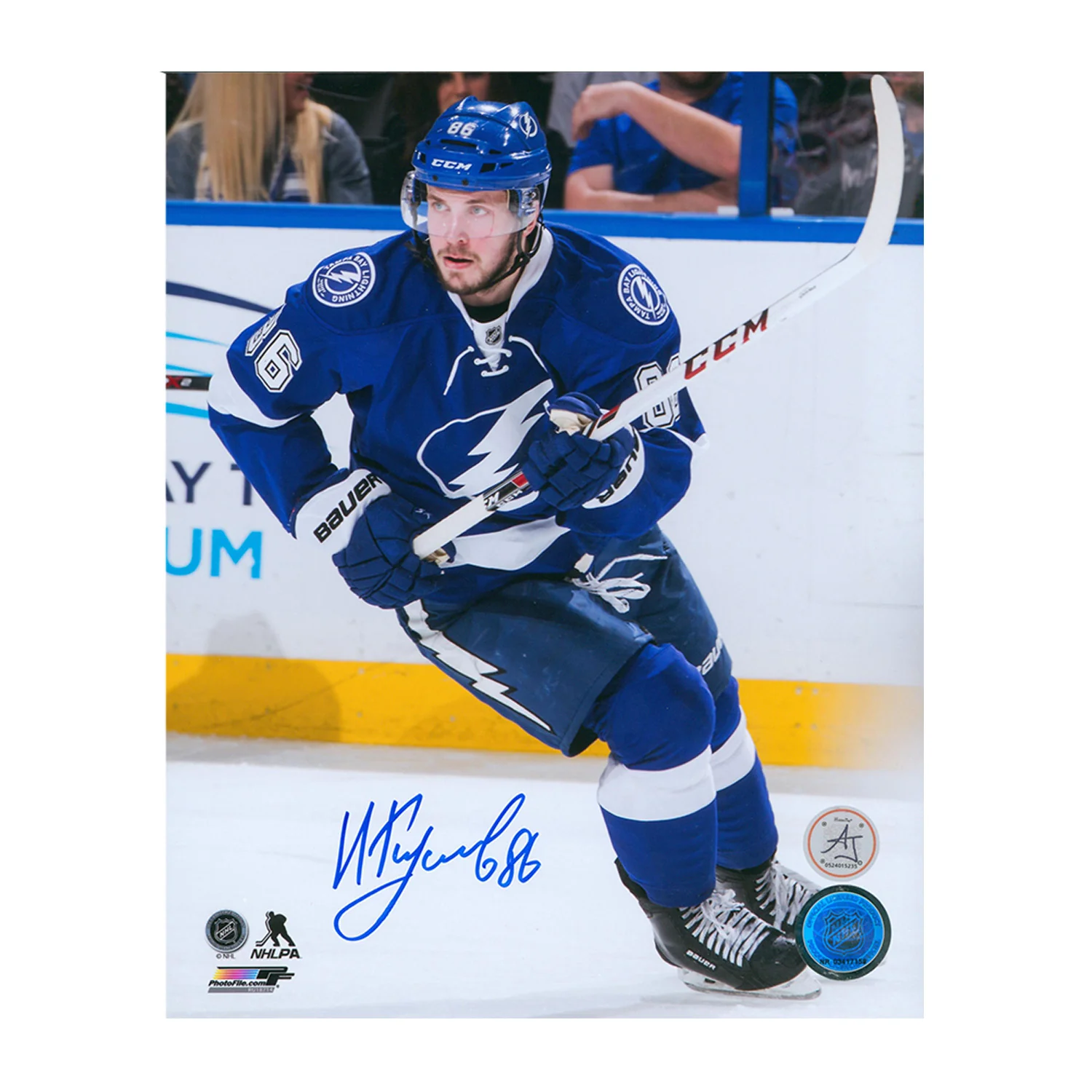 Nikita Kucherov Signed Tampa Bay Lightning Hockey 8x10 Photo