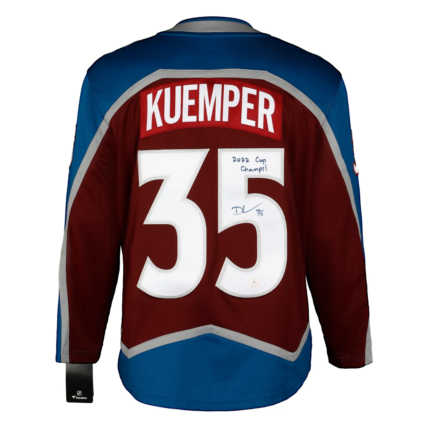 Darcy Kuemper Signed Colorado Avalanche Fanatics Breakaway Jersey with Cup Note