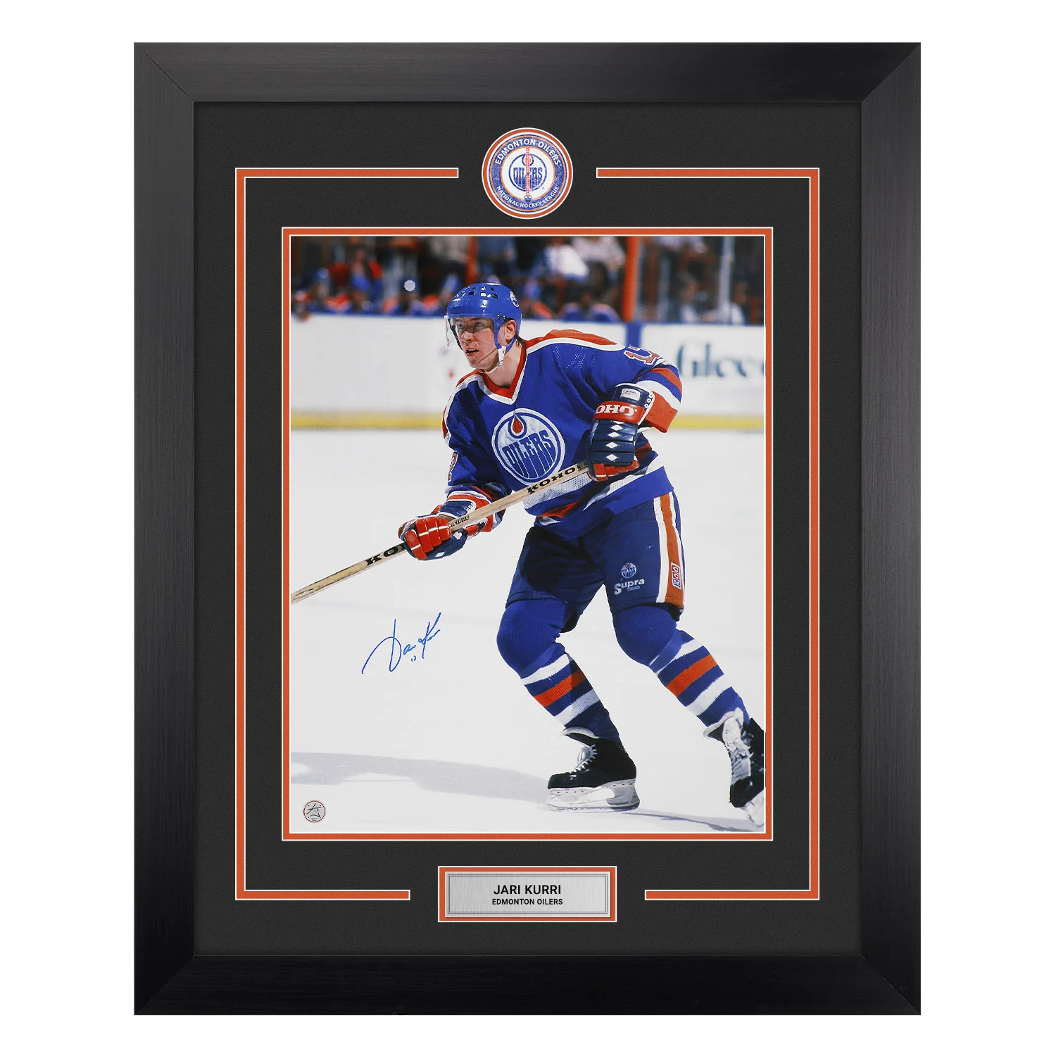 Jari Kurri Autographed Edmonton Oilers Featured Star 26x32 Frame