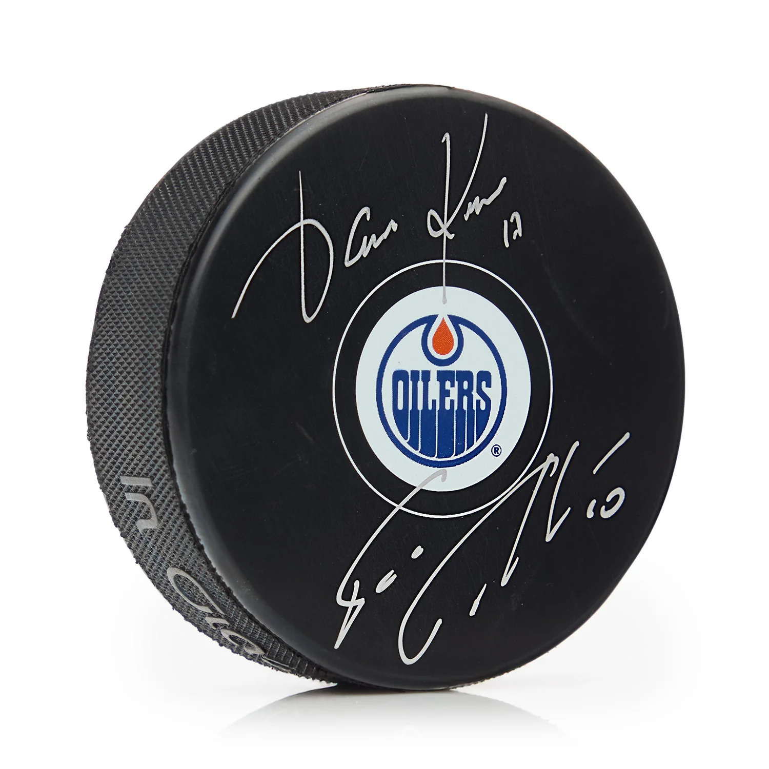 Jari Kurri & Esa Tikkanen Dual Signed Edmonton Oilers Hockey Puck
