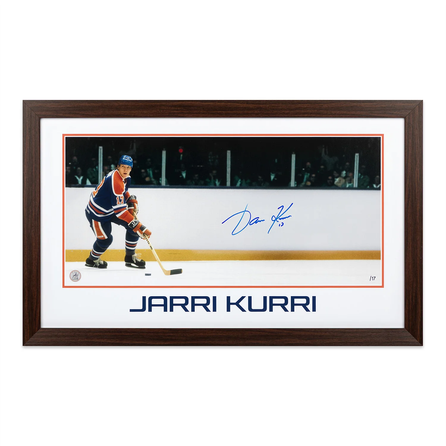 Jari Kurri Edmonton Oilers Prominent Signature 16x26 Frame #/17