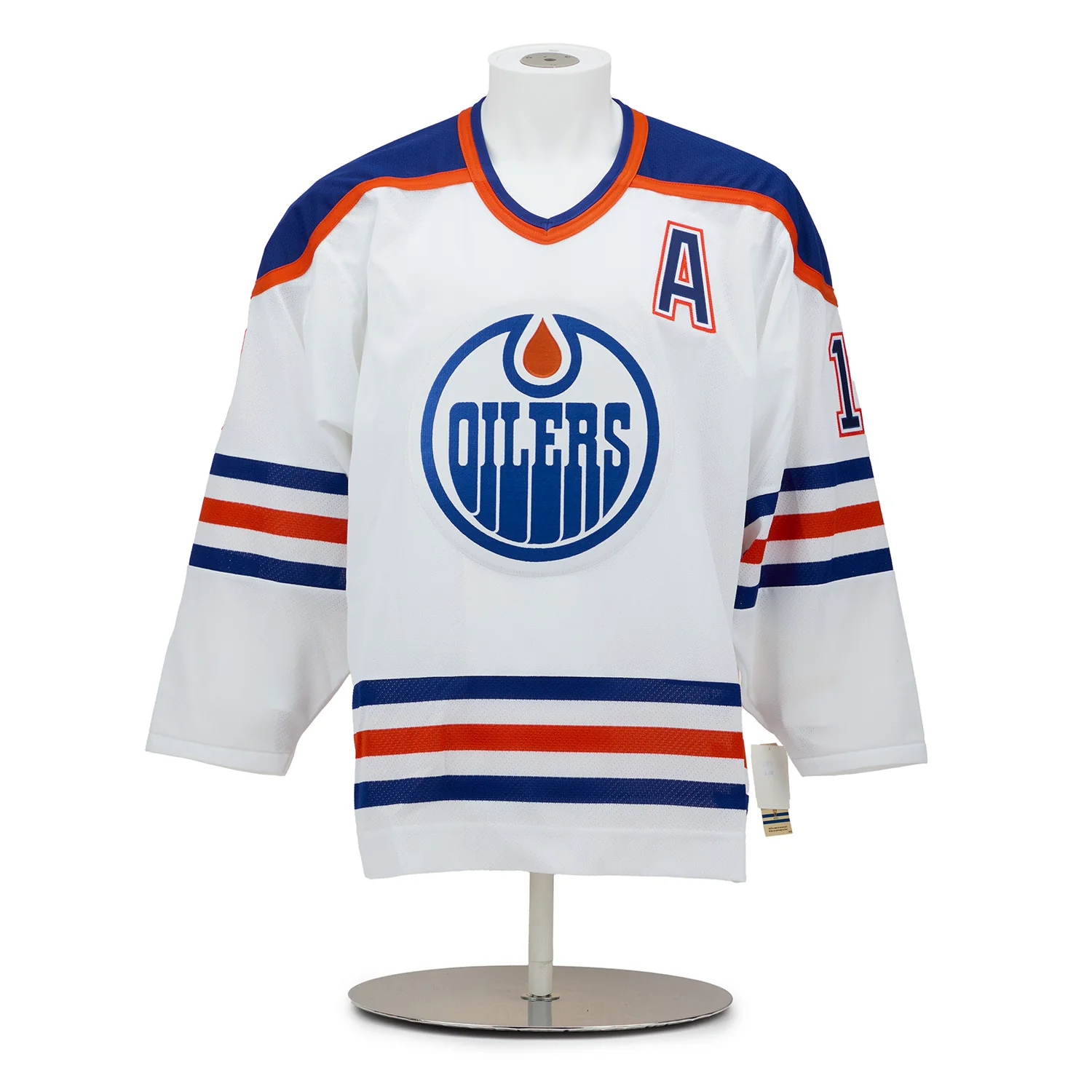 Jari Kurri Signed Edmonton Oilers White Vintage CCM Jersey with Career Stats - Image 2