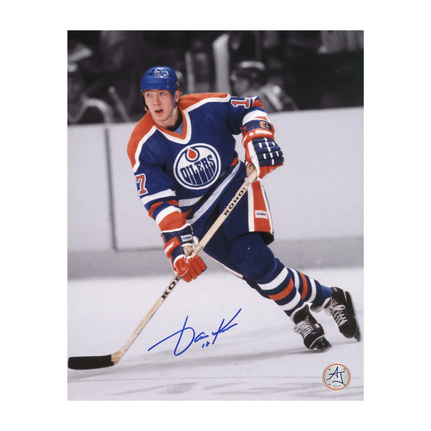 Jari Kurri Autographed Edmonton Oilers Color Isolation 8x10 Photo