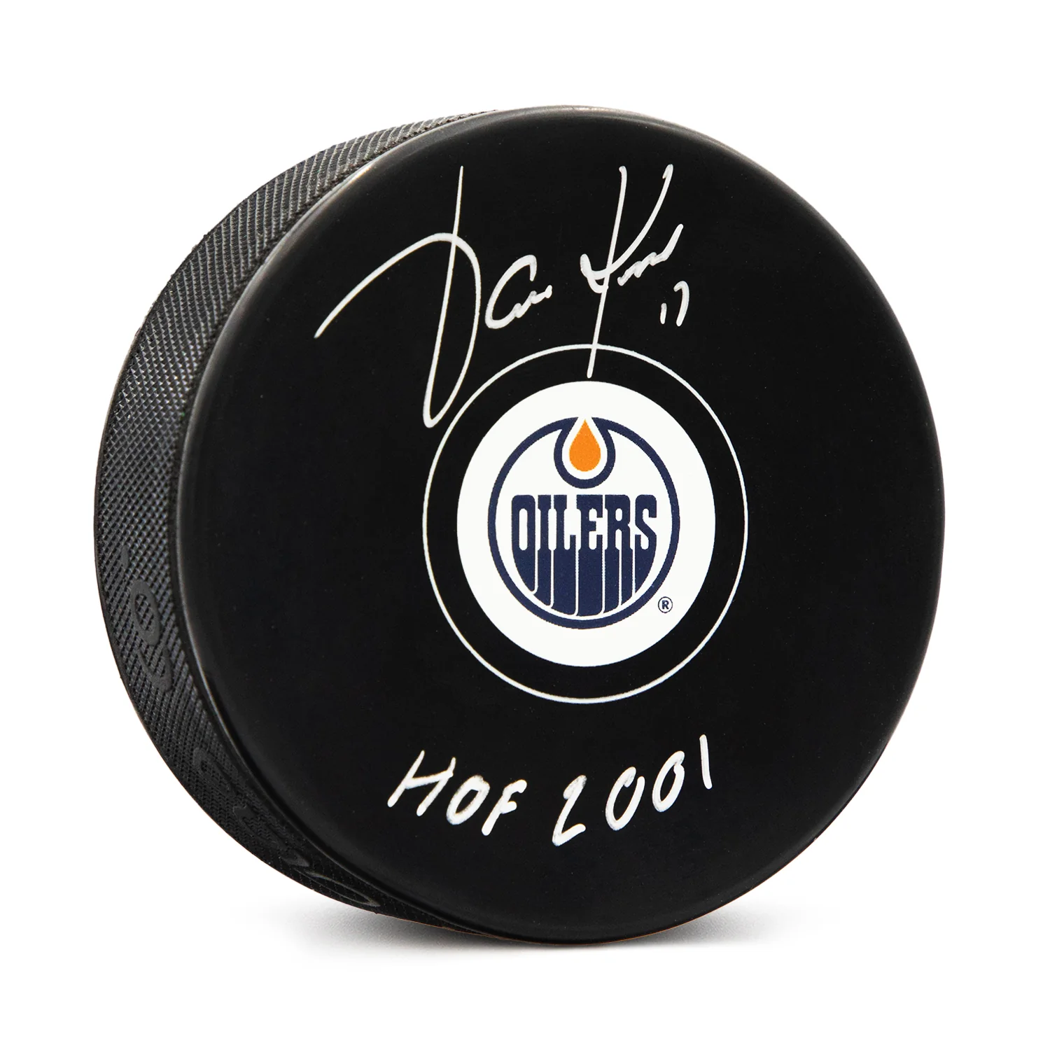 Jari Kurri Autographed Edmonton Oilers Hockey Puck with HOF Note