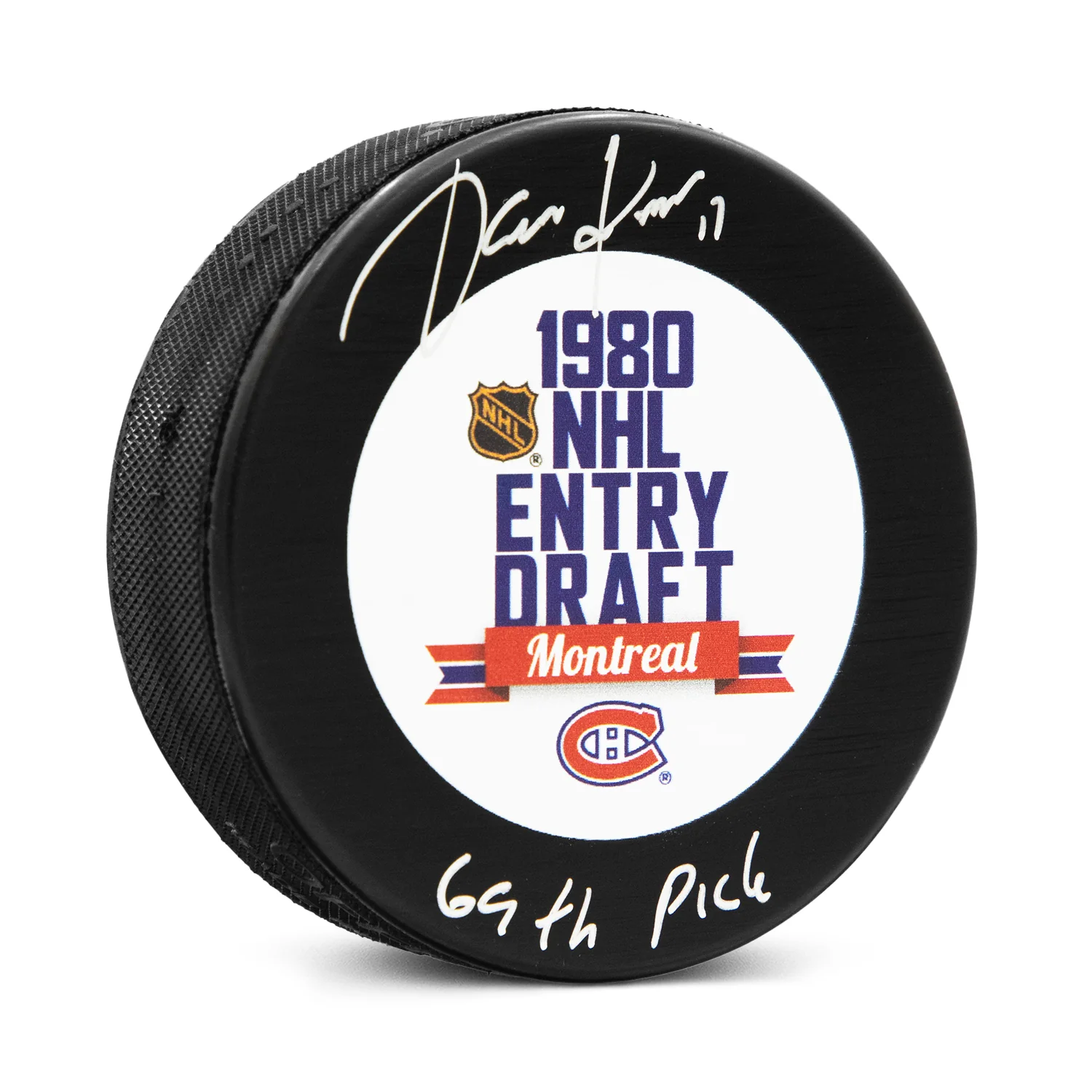 Jari Kurri Signed 1980 NHL Entry Draft Puck with 69th Pick Note
