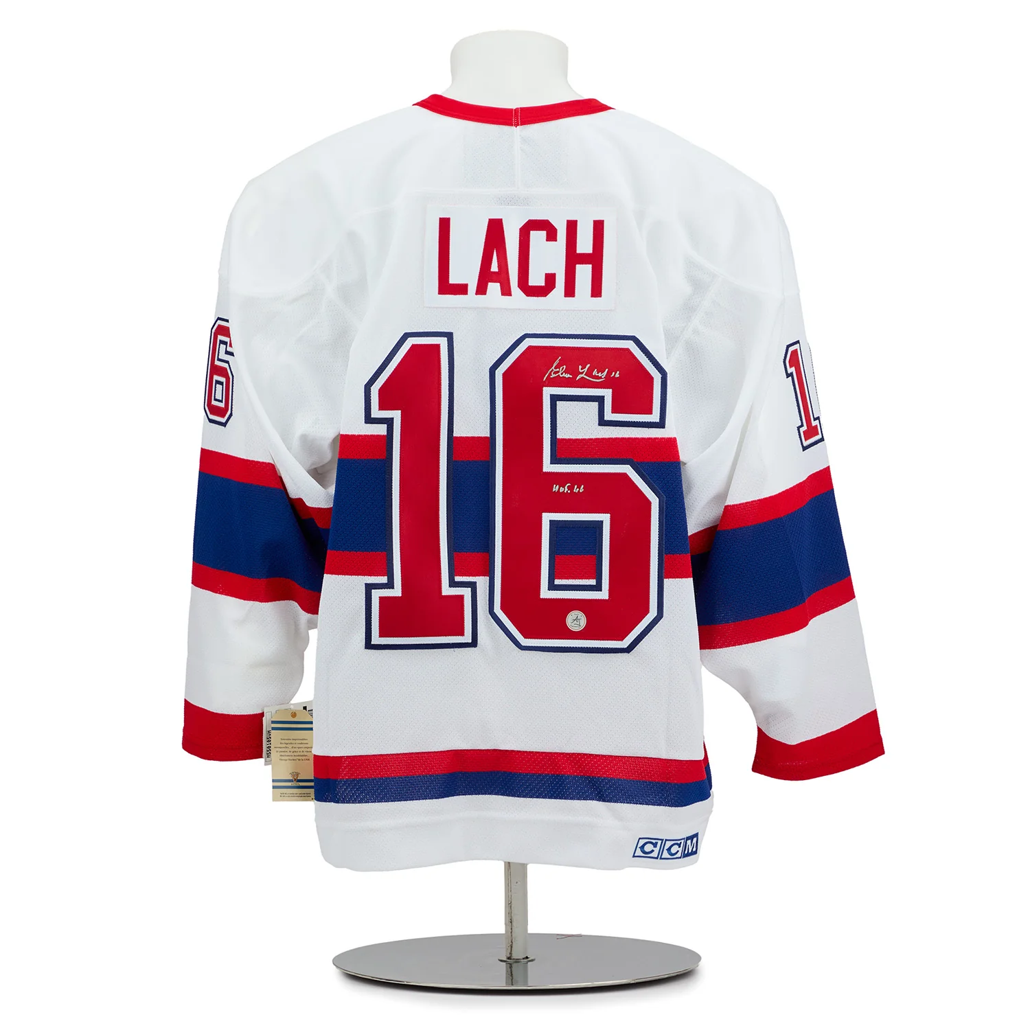 Elmer Lach Signed & Inscribed Montreal Canadiens Vintage CCM Jersey