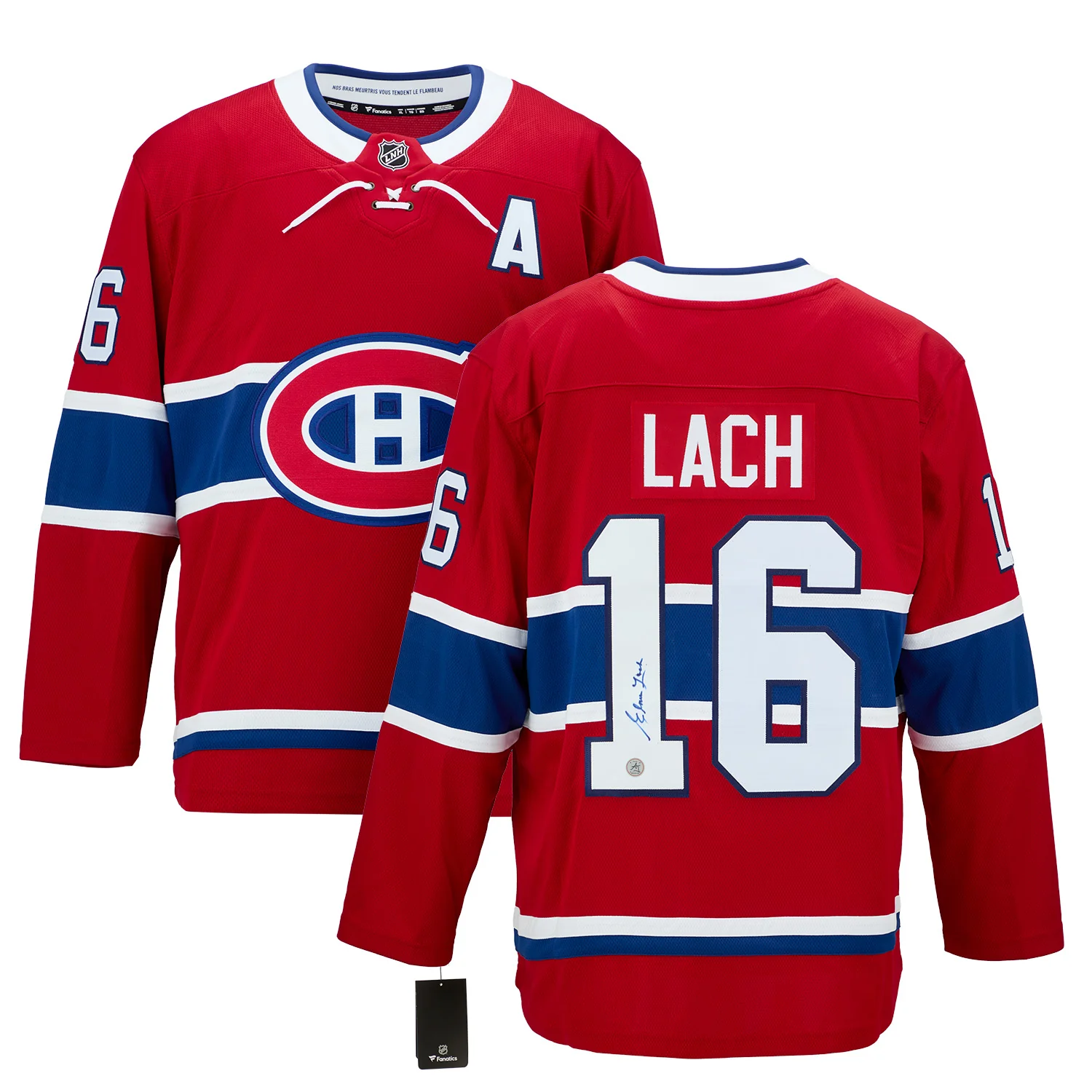 Elmer Lach Autographed Montreal Canadiens Fanatics Breakaway Jersey - Image 2