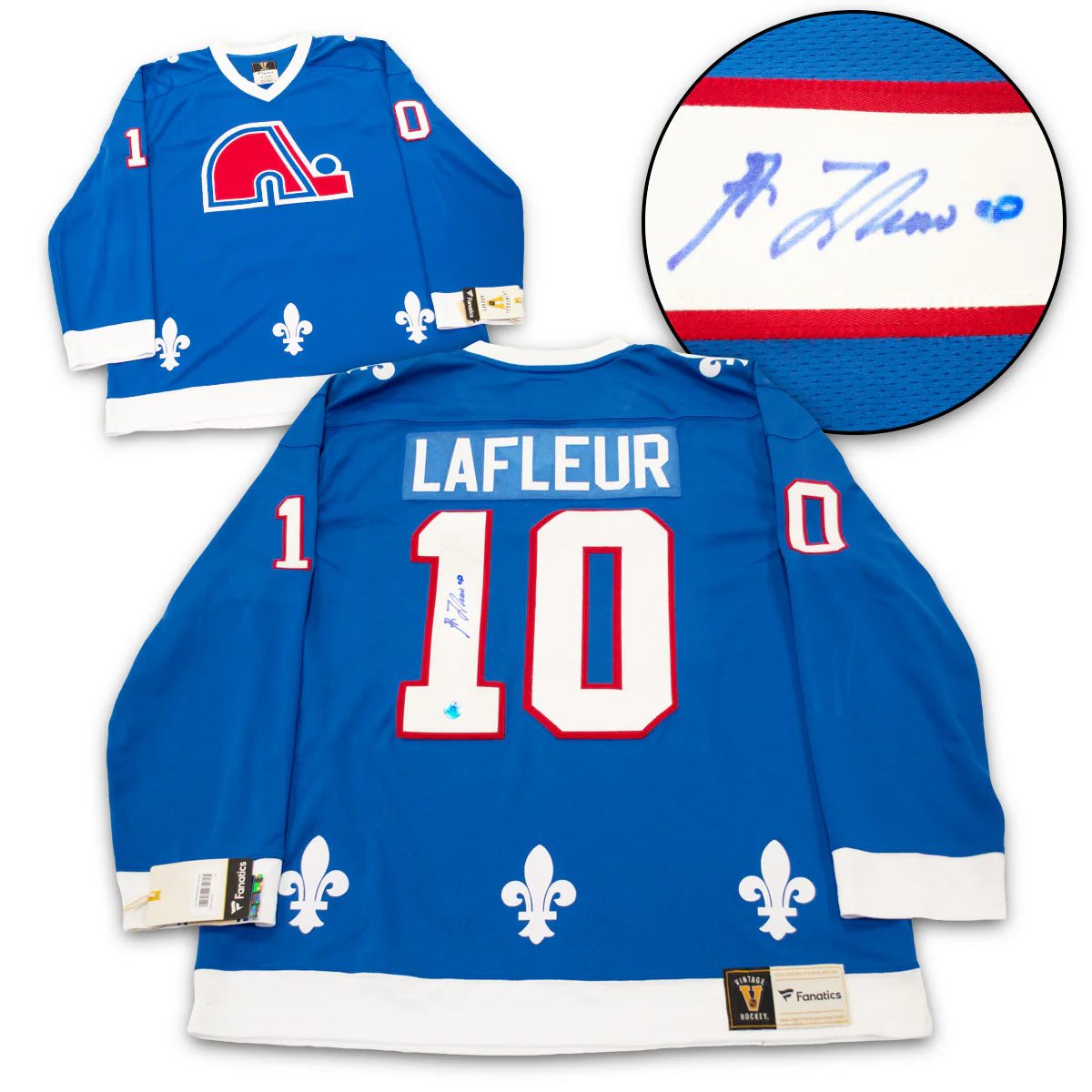 Guy Lafleur Signed Quebec Nordiques Fanatics Throwback Jersey