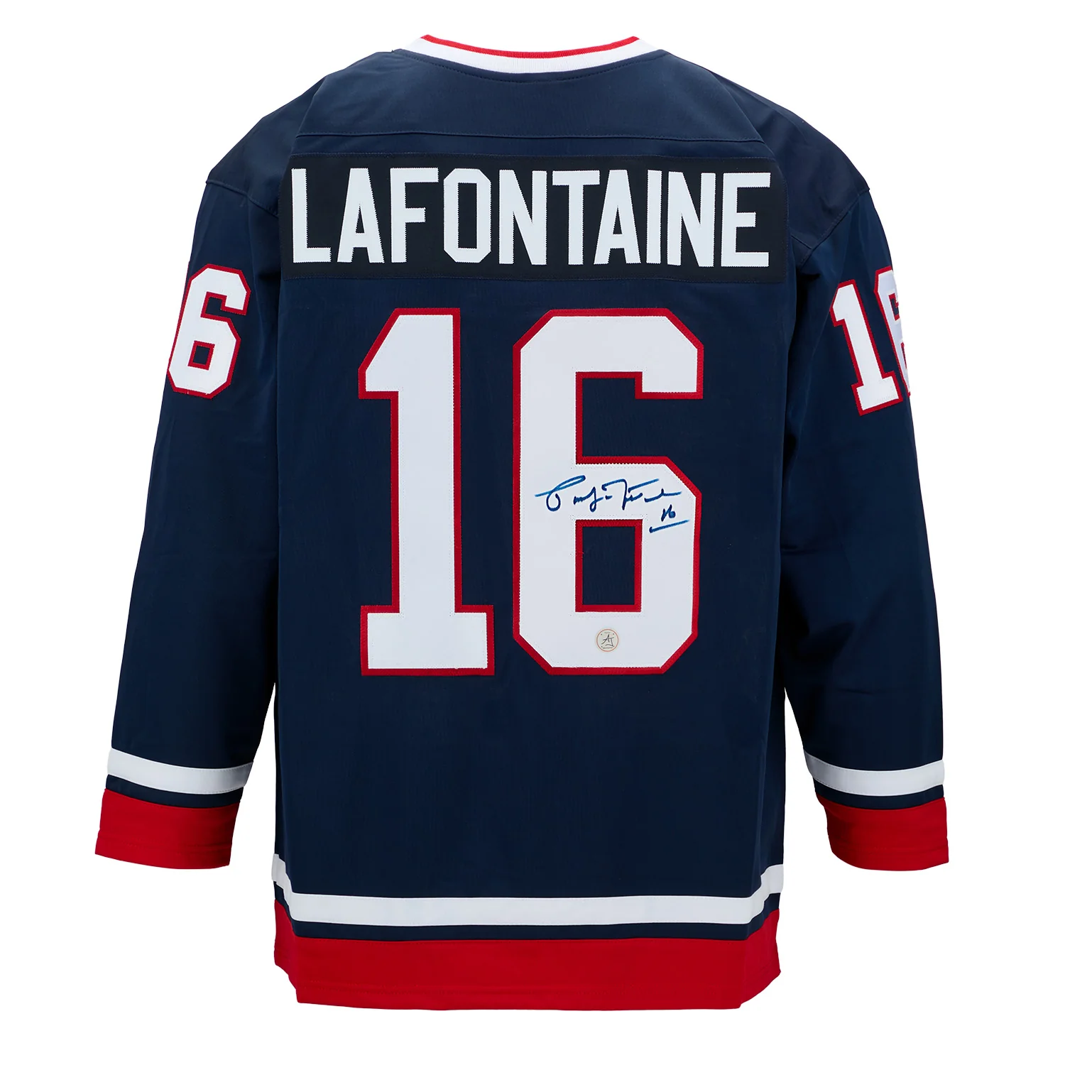 Pat LaFontaine Autographed Team USA Custom Hockey Nation Jersey