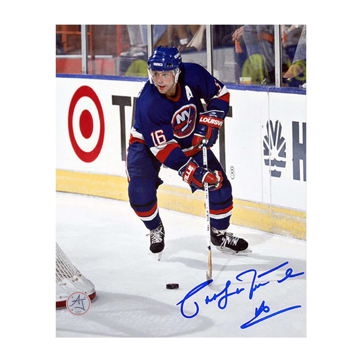 Pat LaFontaine Autographed New York Islanders Game Action 8x10 Photo