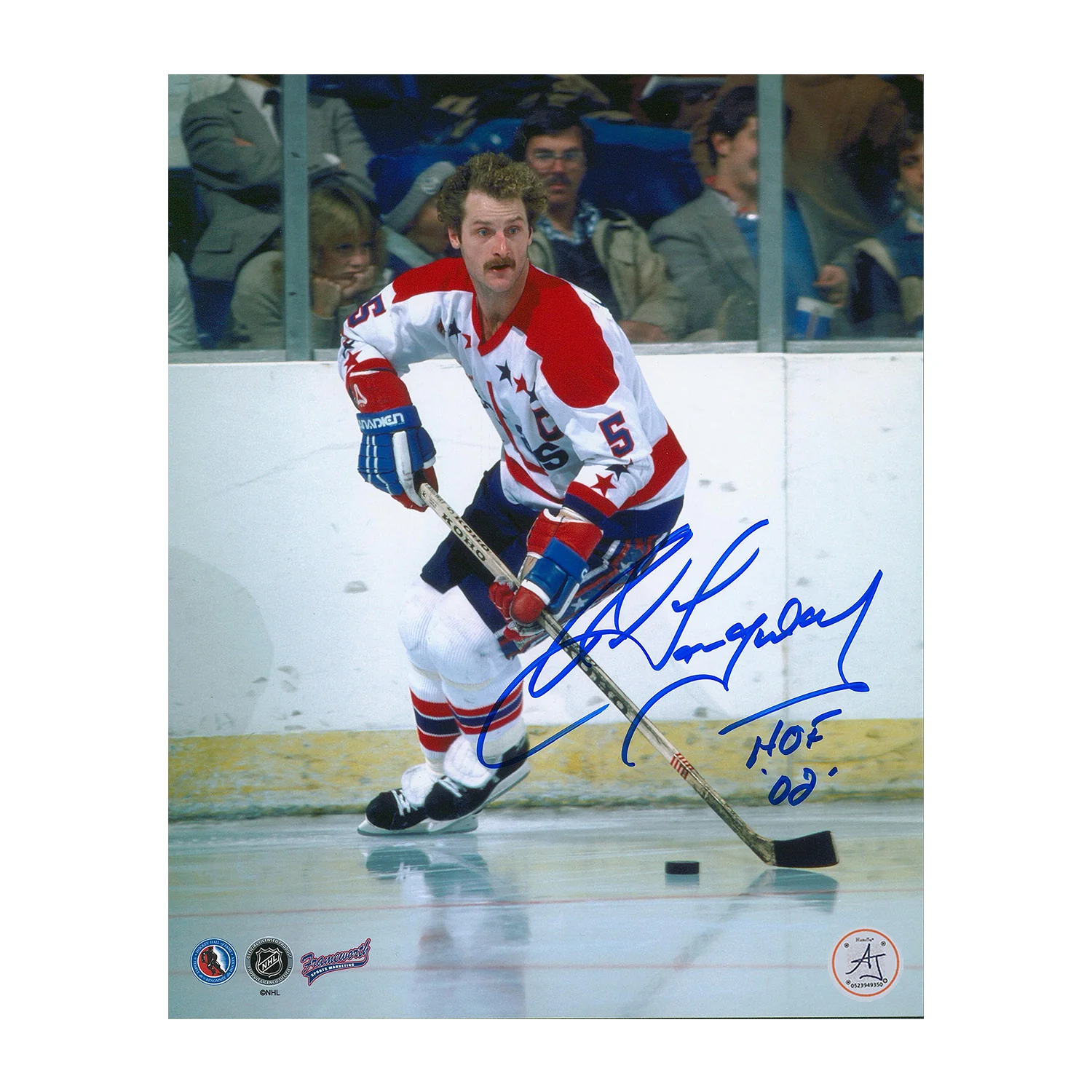Rod Langway Autographed Washington Capitals Home Ice 8x10 Photo