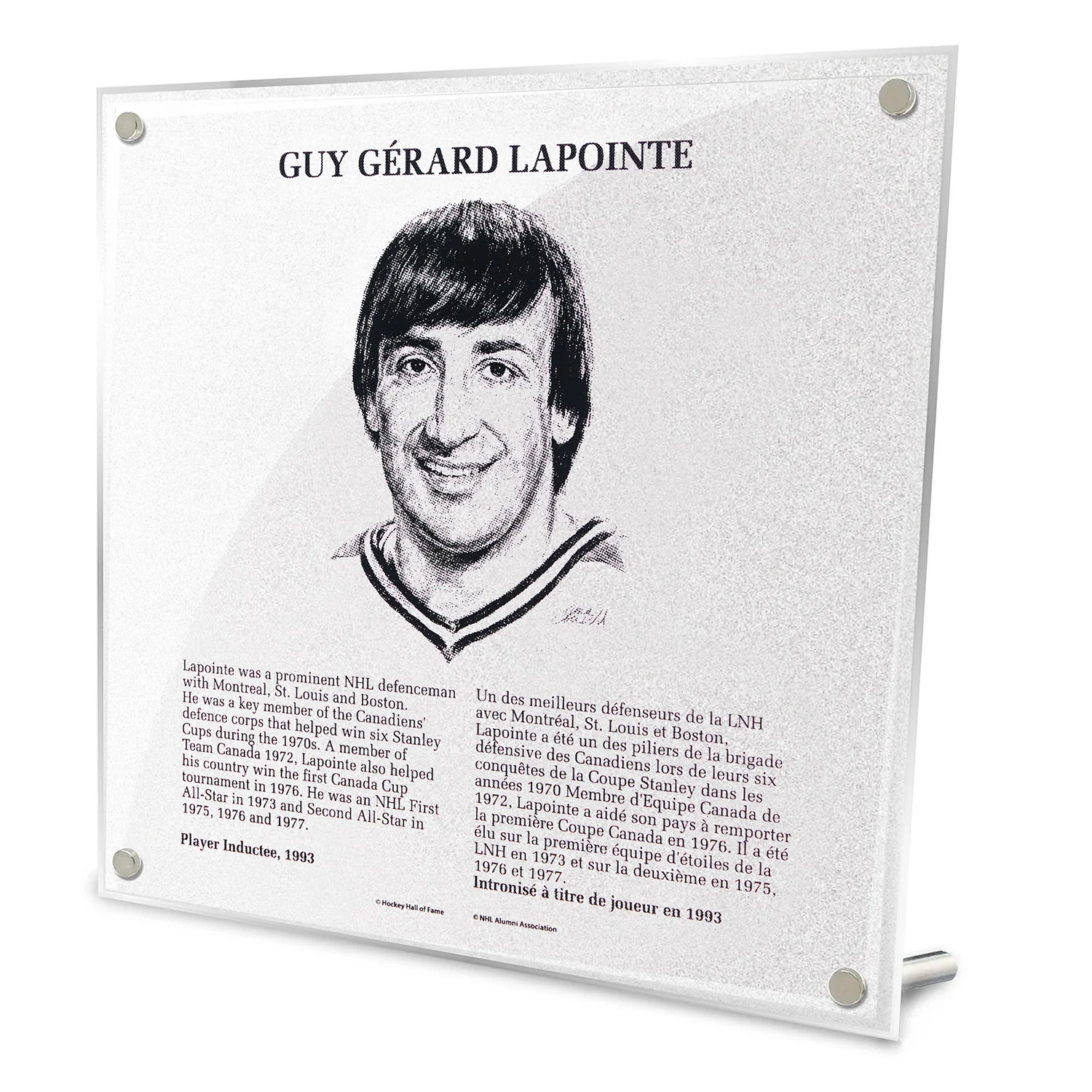 Guy Lapointe Replica Hockey Hall of Fame Plaque