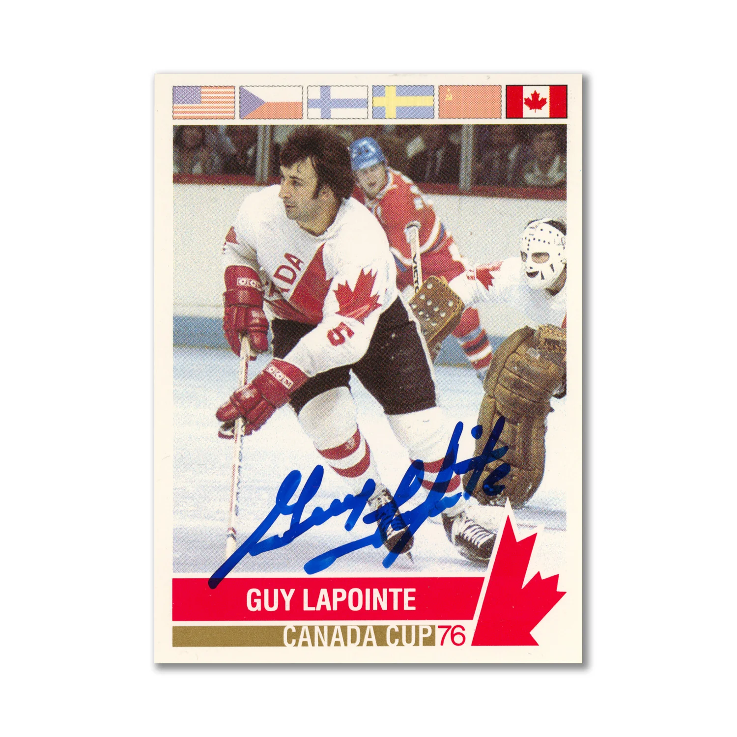 Autographed 1992 Future Trends # Guy Lapointe Hockey Card