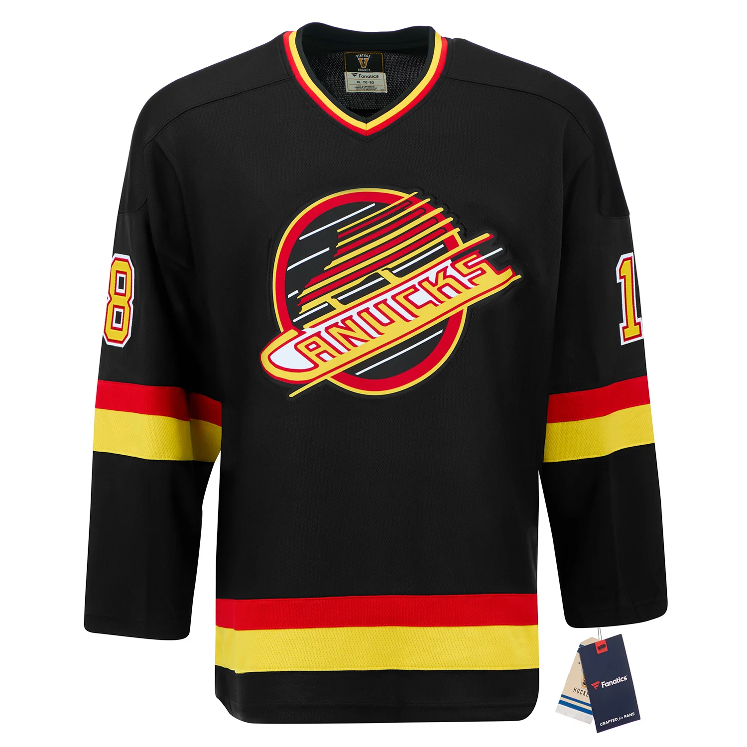 Igor Larionov Signed Vancouver Canucks Black Fanatics Throwback Jersey - Image 2