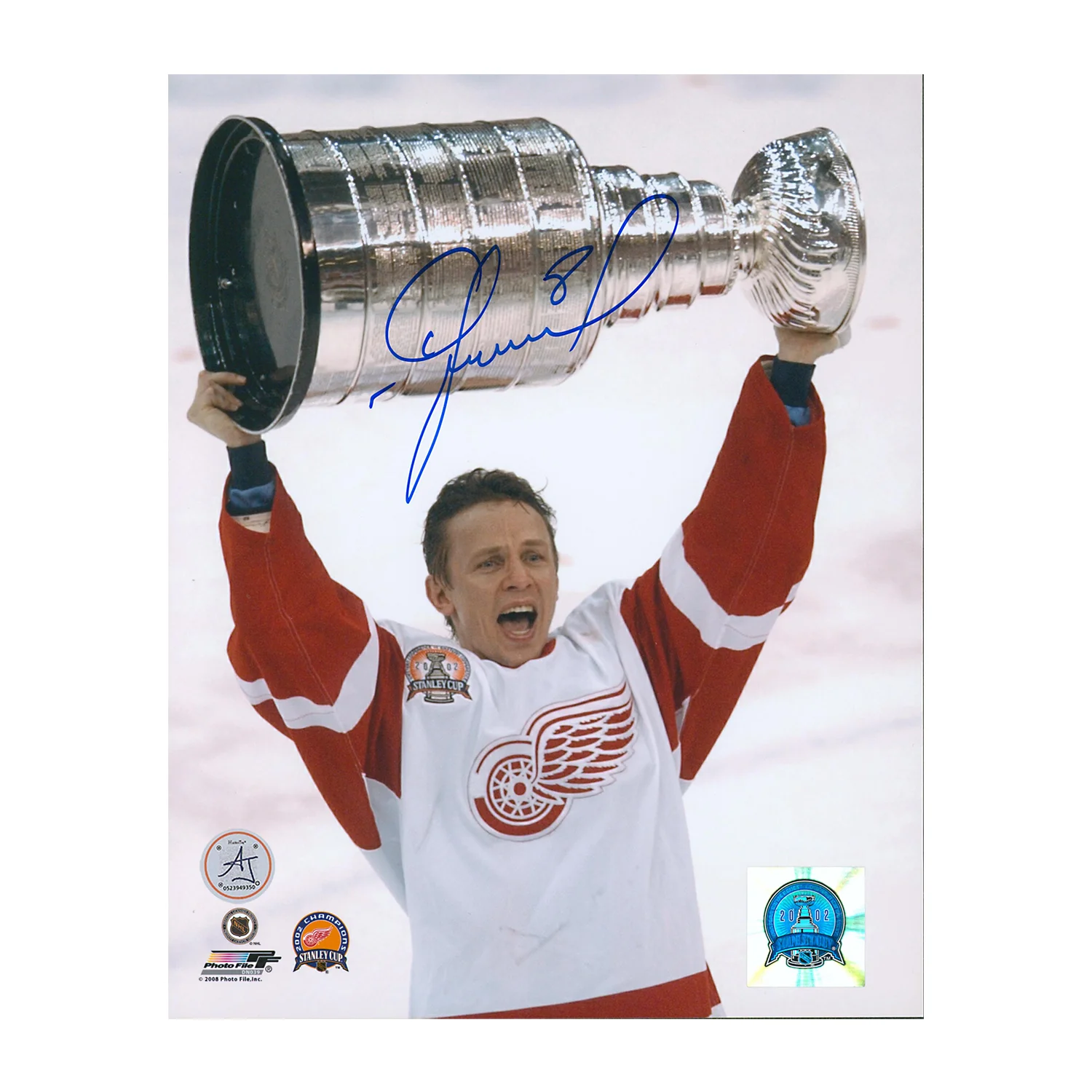 Igor Larionov Autographed Detroit Red Wings Stanley Cup 8x10 Photo