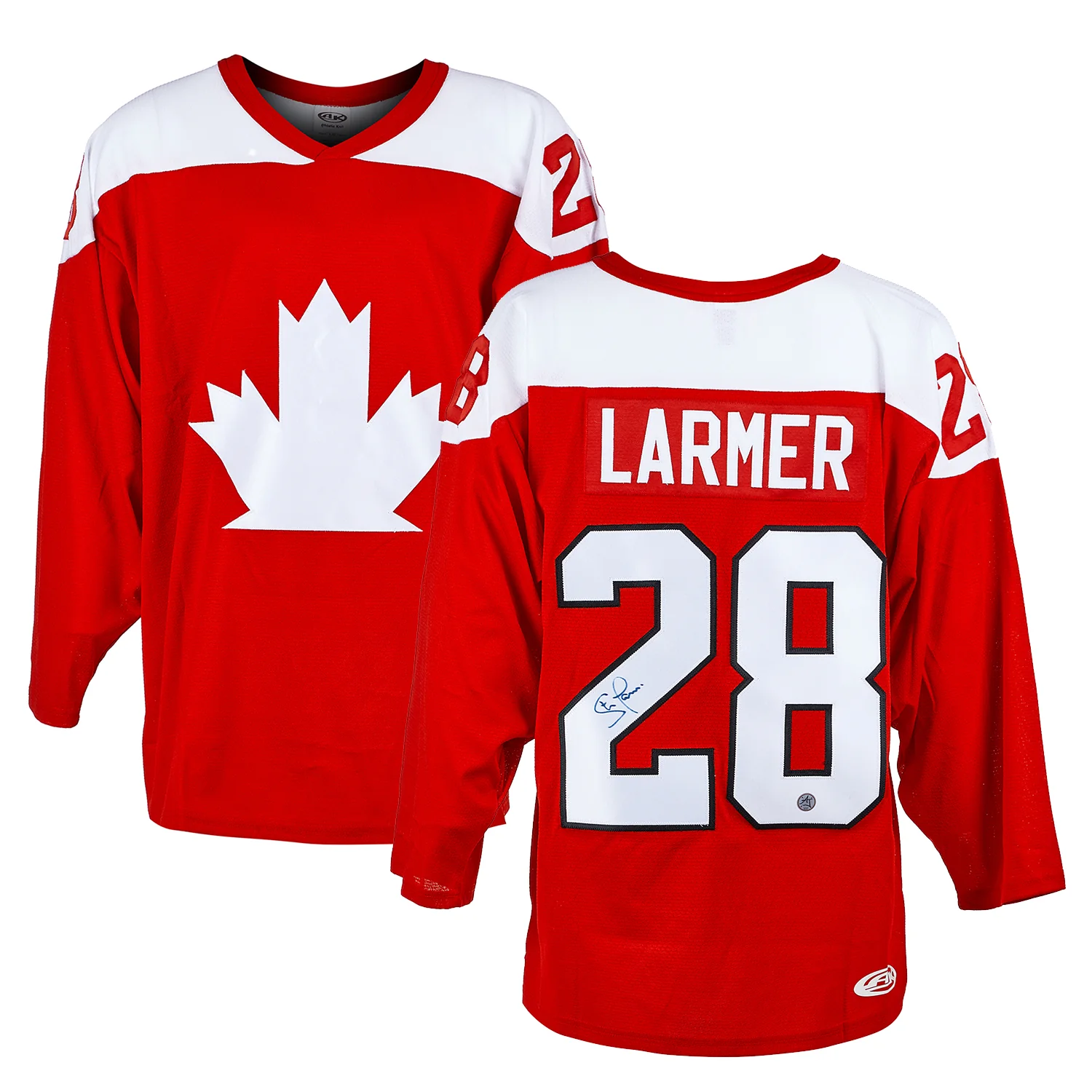 Steve Larmer Autographed Team Canada Custom Hockey Nation Jersey - Image 3