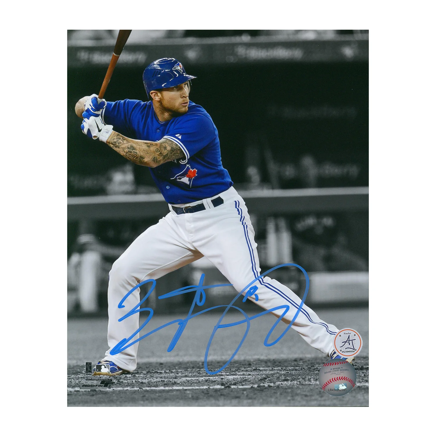 Brett Lawrie Autographed Toronto Blue Jays Isolated Batting 8x10 Photo