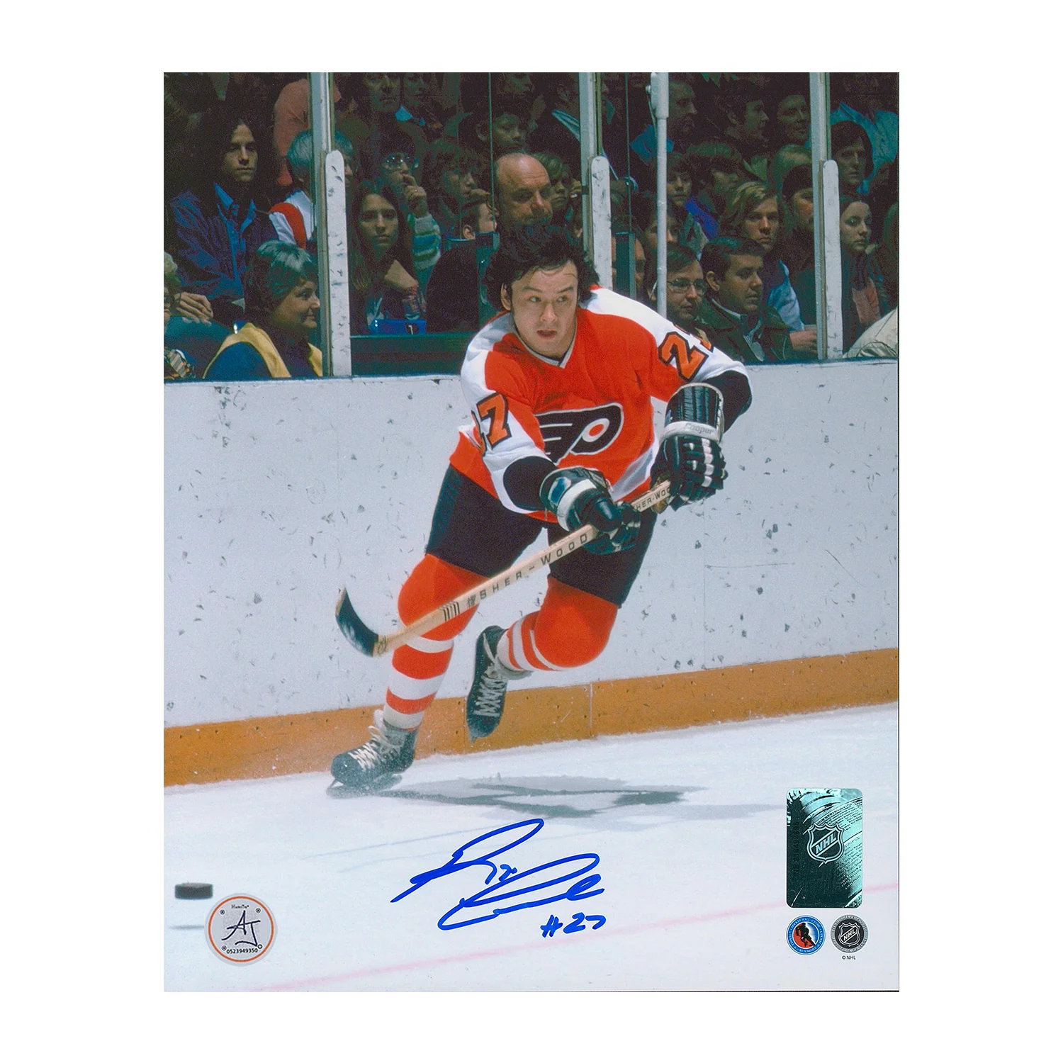 Reggie Leach Autographed Philadelphia Flyers Game Action 8x10 Photo